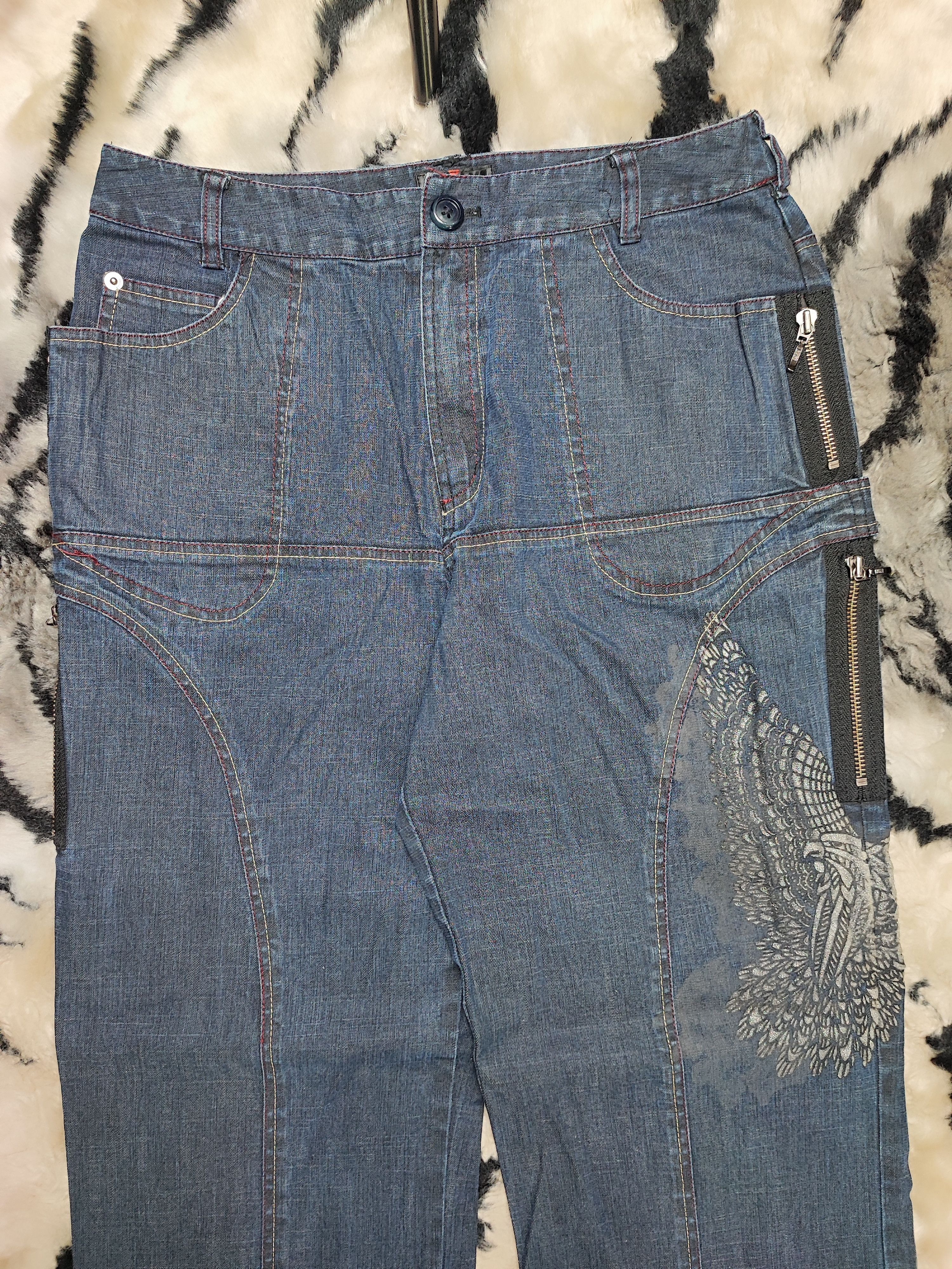 Number (N)ine Vintage Eagle Embroidery Baggy Loose Bootcut Wide Leg Size US 28 / EU 44 - 3 Thumbnail