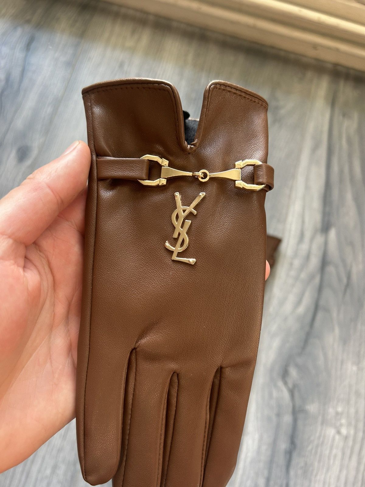 Saint Laurent Paris YSL Rive Gauche Nappa Leather Gloves Size ONE SIZE - 4 Thumbnail