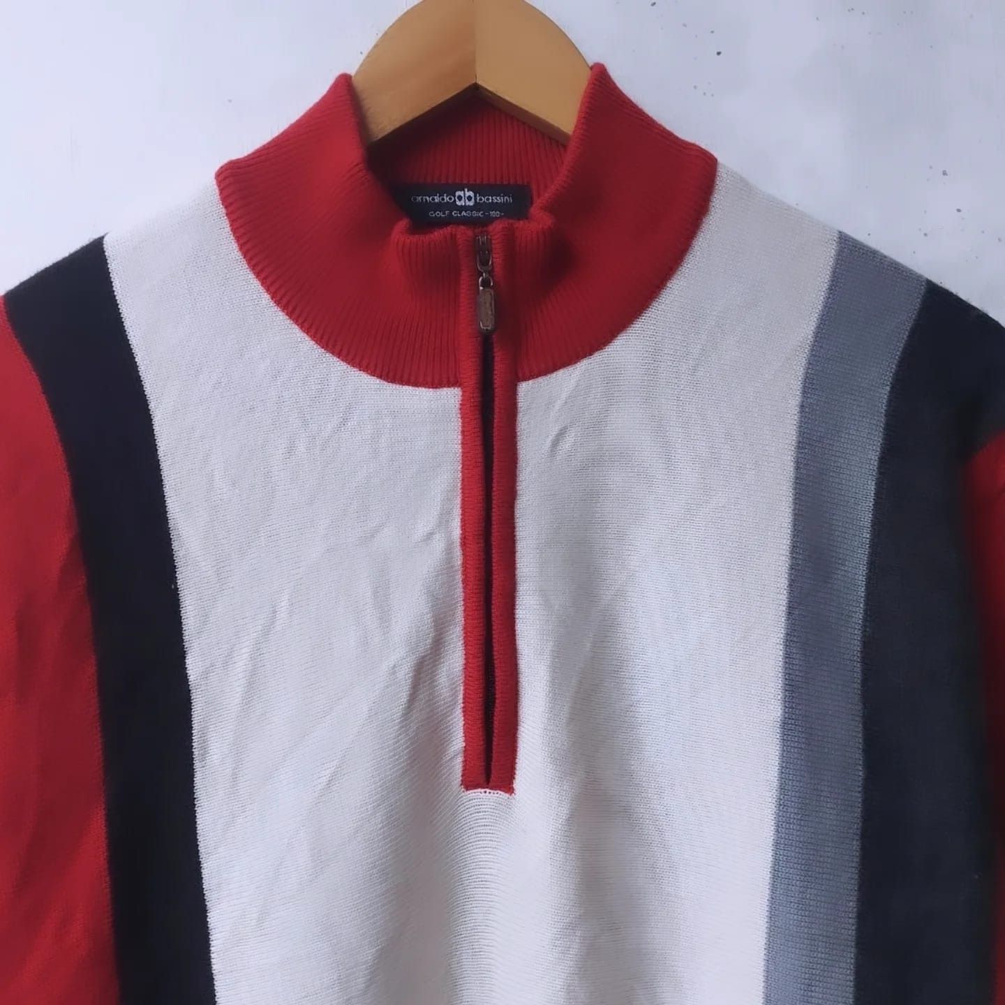 Designer × Vintage Vtg Arnaldo Bassini Half Zip Knitwear Size US L / EU 52-54 / 3 - 4 Thumbnail