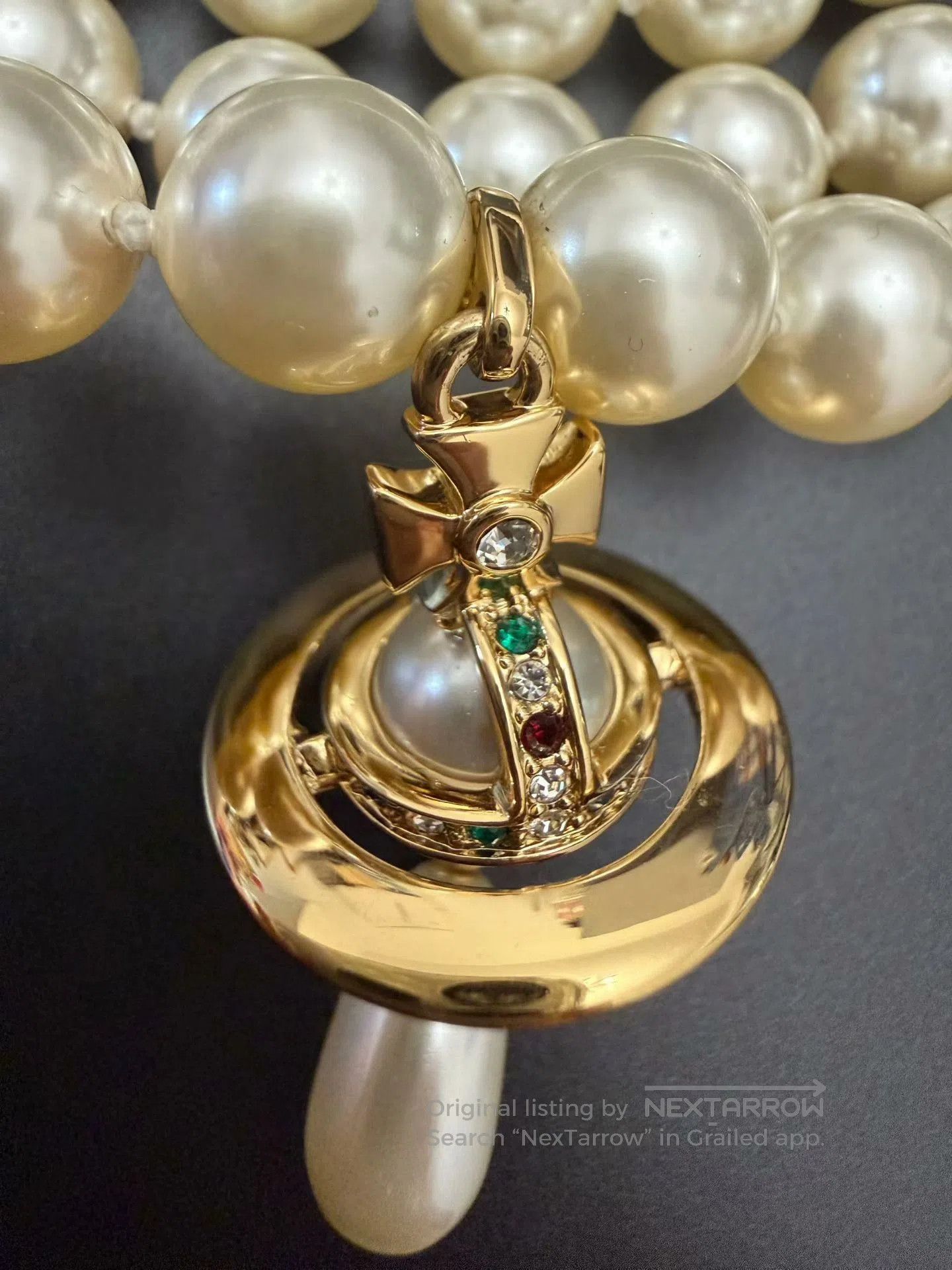 Vivienne Westwood Vivienne Westwood Saturn Pearl Necklace. Size ONE SIZE - 3 Thumbnail