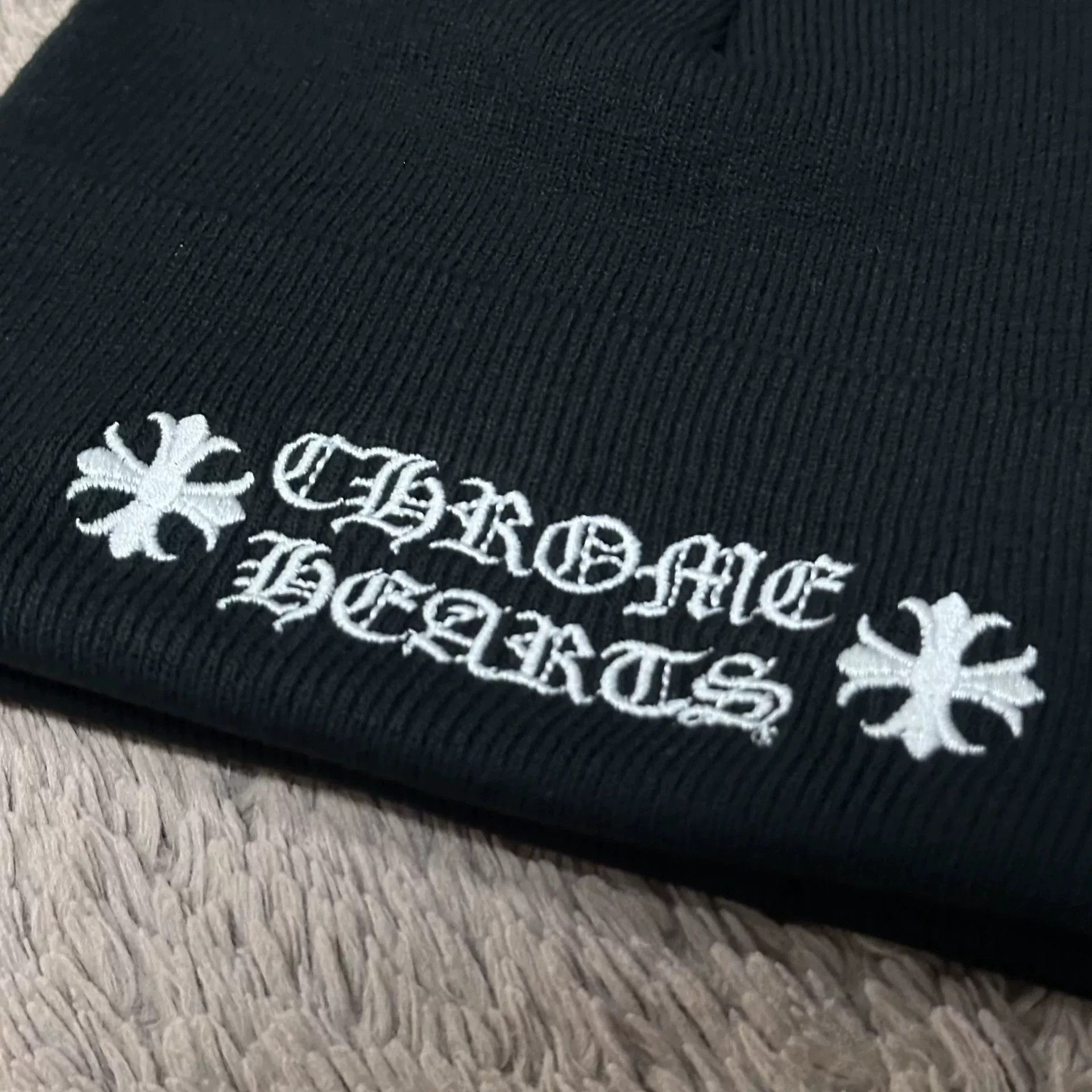 Chrome Hearts Chrome Hearts Embroidered Script Beanie Black Size ONE SIZE - 2 Thumbnail