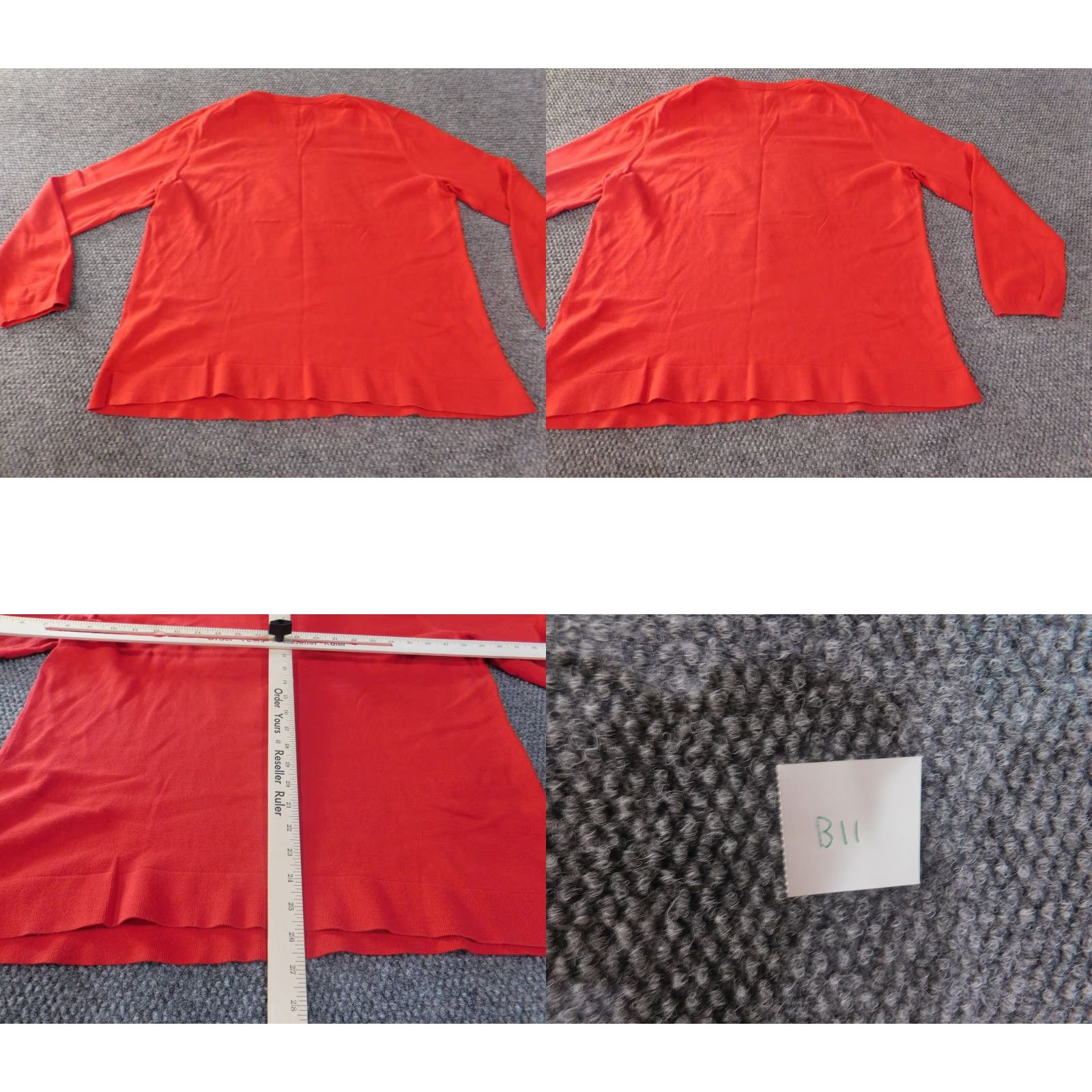 Vintage Crown & Ivy Sweater Womens 1X Red Crew Neck Pullover Dolman Sleeve Knit Cotton Button Logo Size XL / US 12-14 / IT 48-50 - 8 Thumbnail