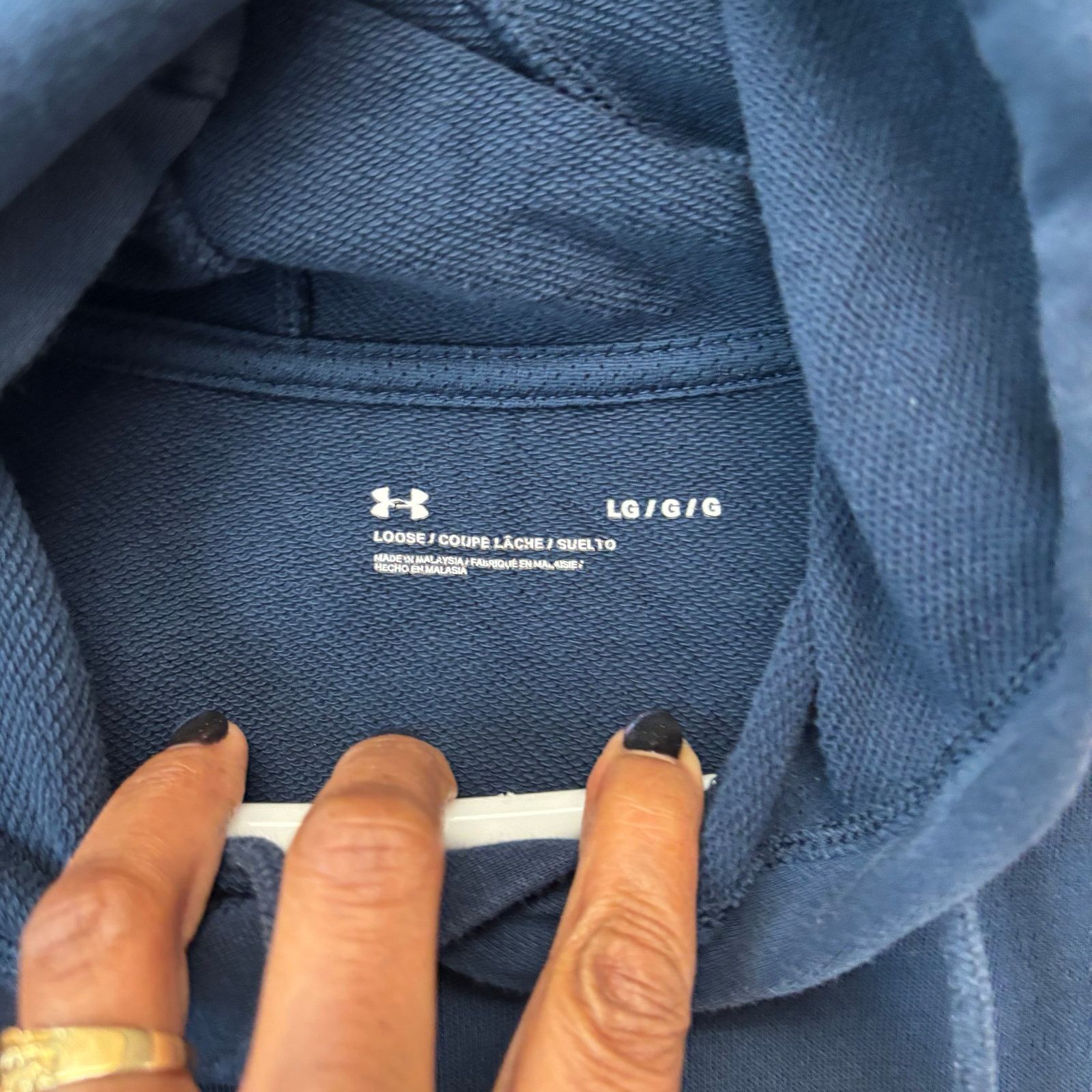 Under Armour Under Armour Project Rock Short Sleeve Hood Sweatshirt Navy Size US L / EU 52-54 / 3 - 7 Thumbnail