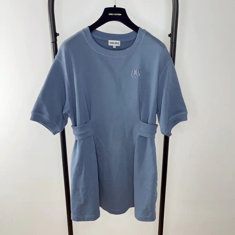 Kenzo KENZO Light Blue Cotton Dress for Women 0089 Size M / US 6-8 / IT 42-44 - 1 Thumbnail