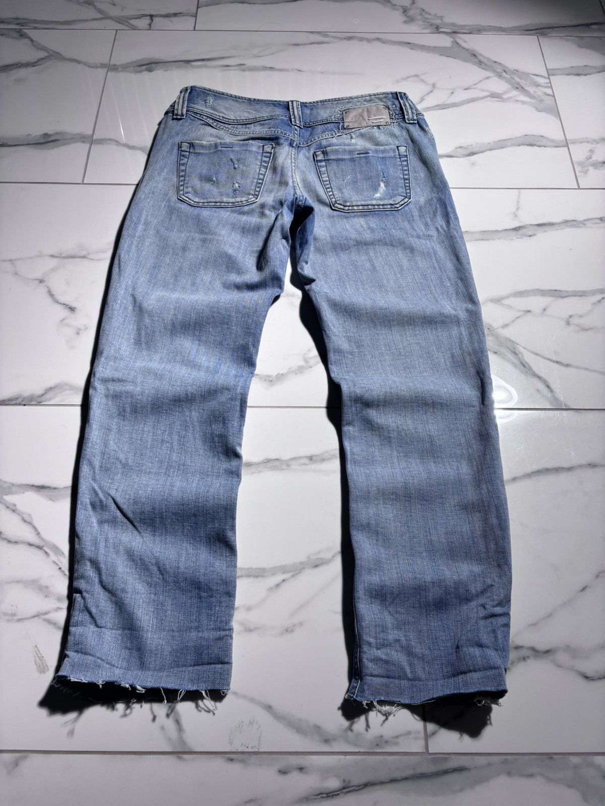 Diesel Y2K Diesel Jeans Vintage Light Blue Distressed 00’s Japanese Size 29" - 2 Thumbnail