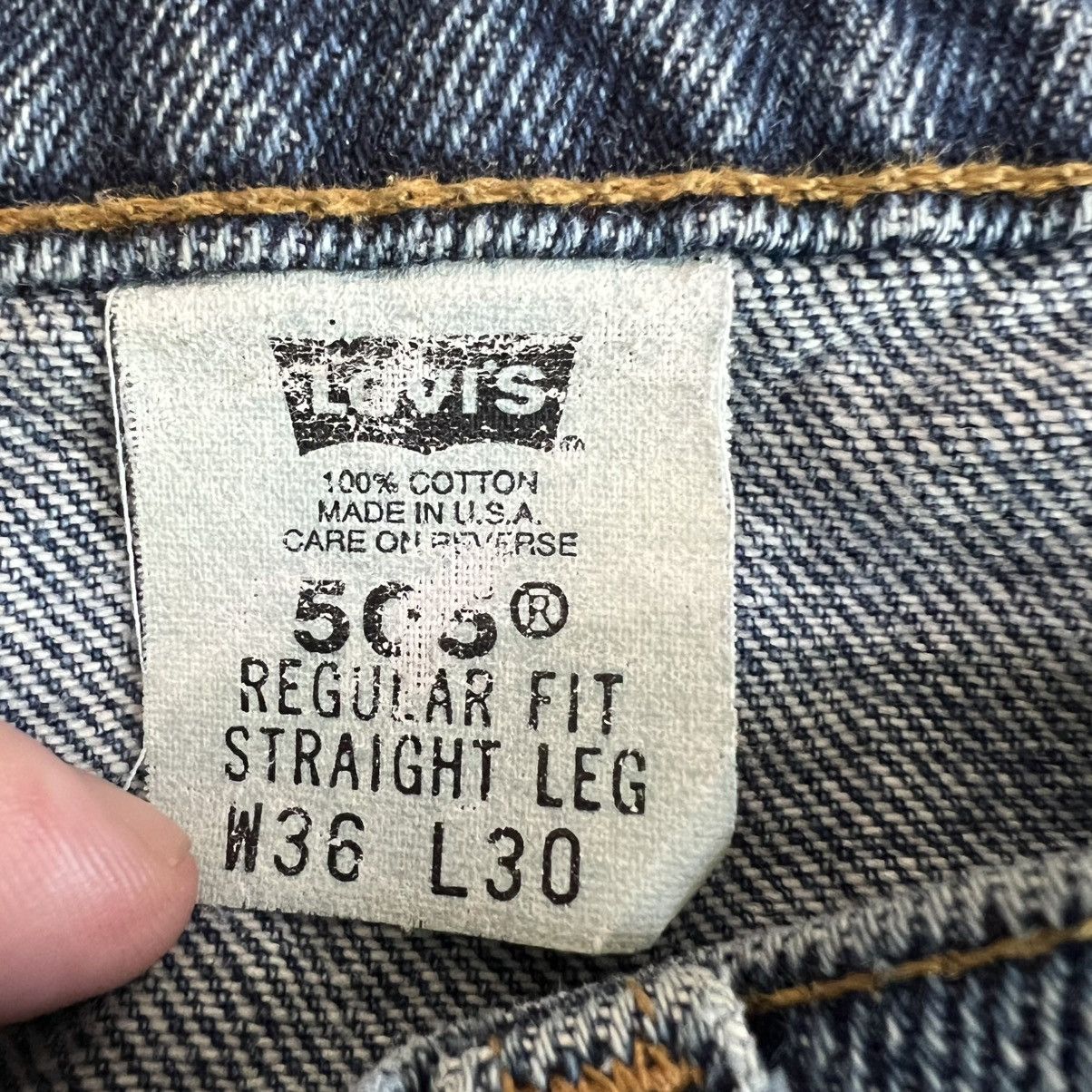 Levi's Vintage 90s Levi's Jeans 505 Orange Tab USA Distressed 34x30 Size US 34 / EU 50 - 11 Thumbnail