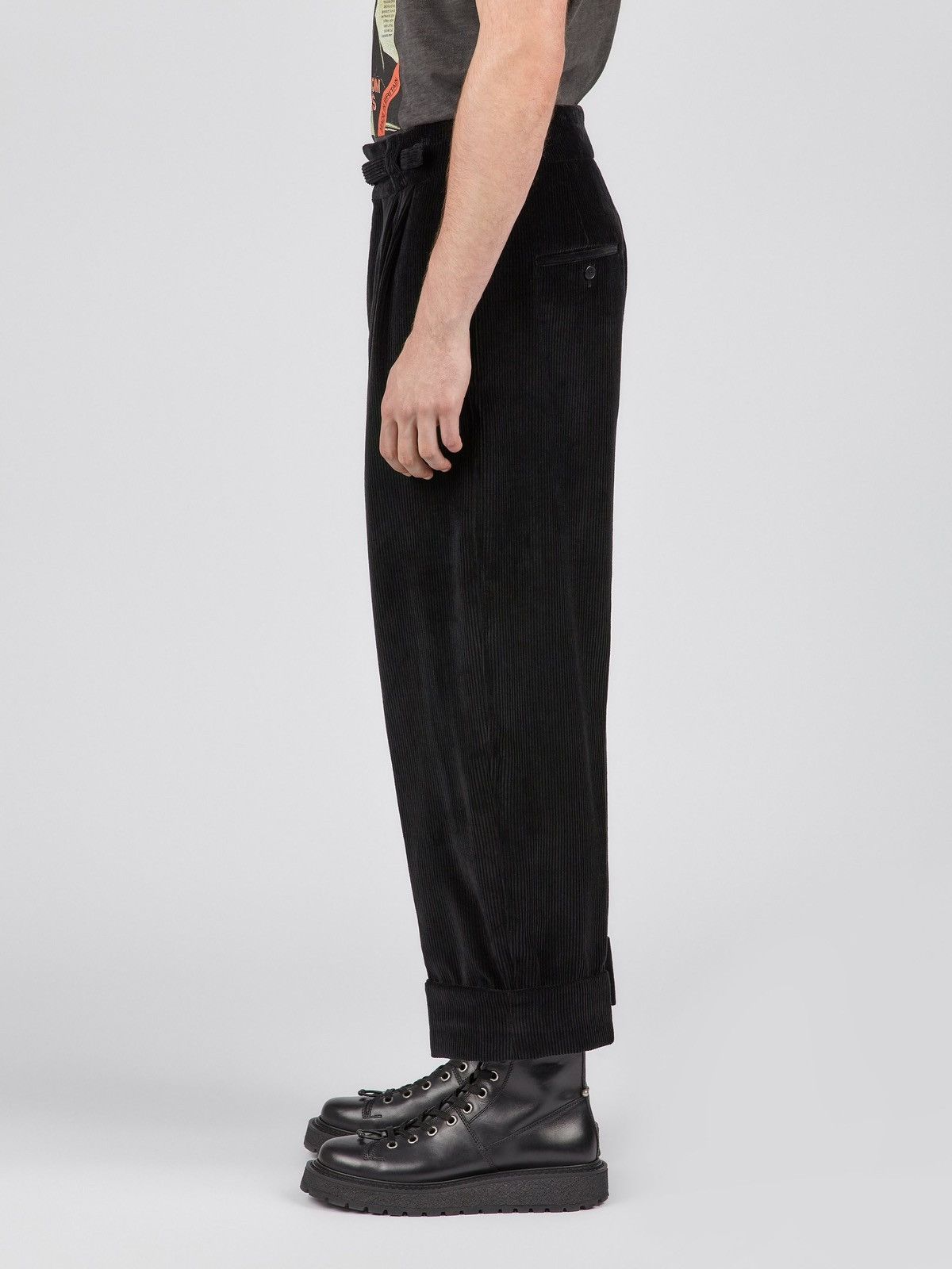 Neil Barrett Neil Barrett Wide Leg High Waist Corduroy Pleated Trousers Size US 35 - 1 Thumbnail