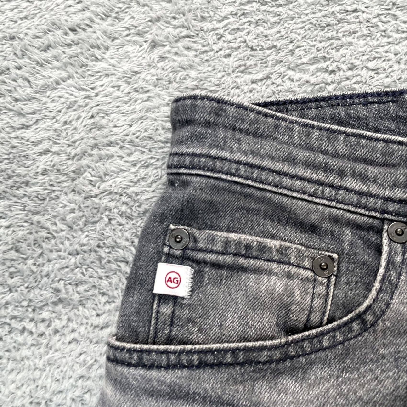 Vintage AG Adriano Goldschmied Jeans Mens 31R Gray The Tellis Modern Slim Straight Leg Shirt? Size US 31 - 7 Thumbnail