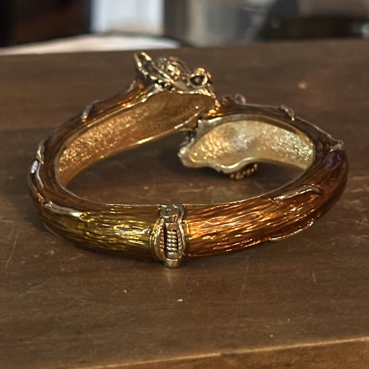 Vintage Vintage JC Thailand lions head hinged wrap bangle bracelet Size ONE SIZE - 4 Thumbnail