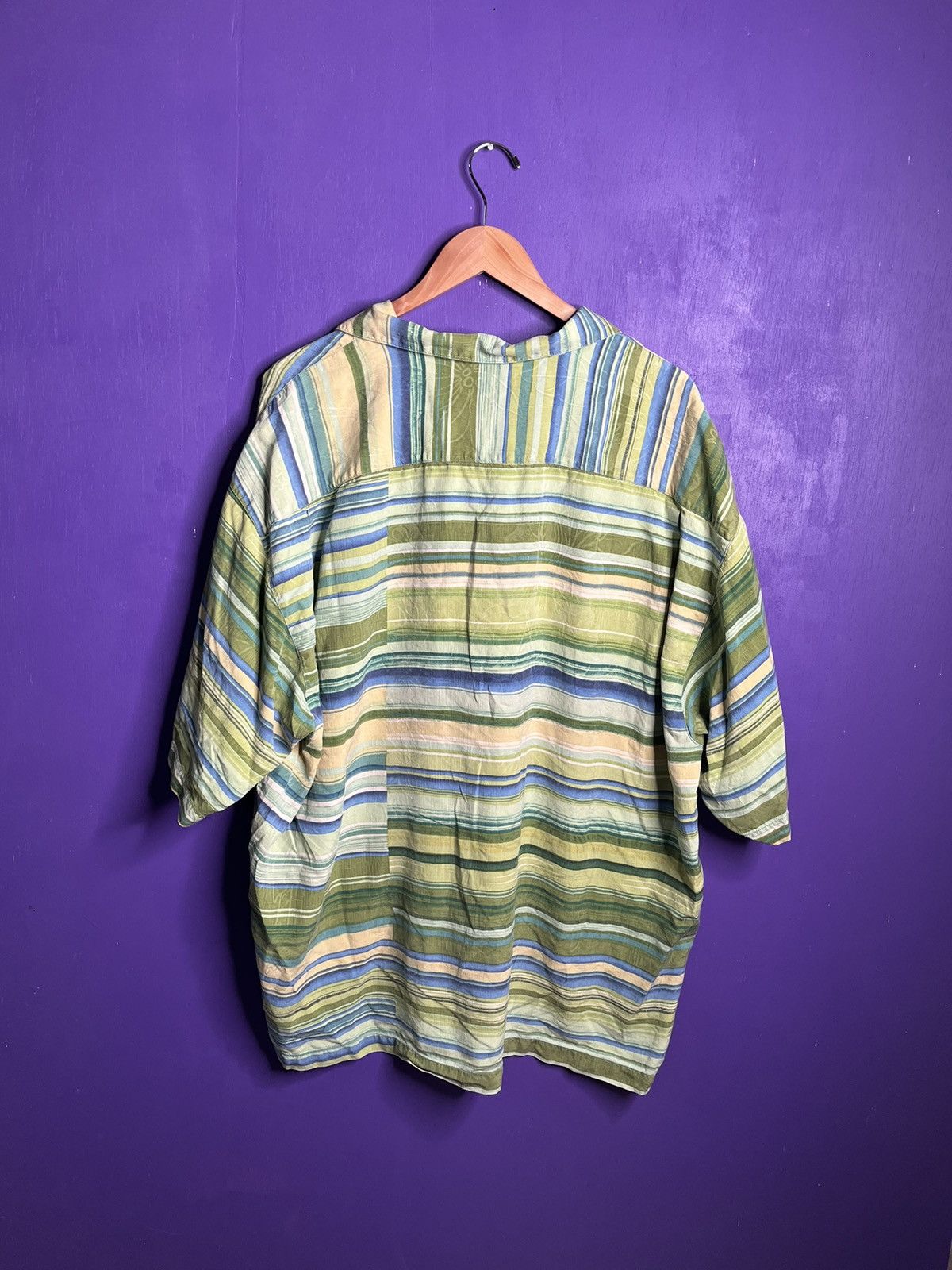 Tommy Bahama × Vintage Vintage 00s Tommy Bahama striped Hawaiian shirt Size US XXL / EU 58 / 5 - 2 Thumbnail