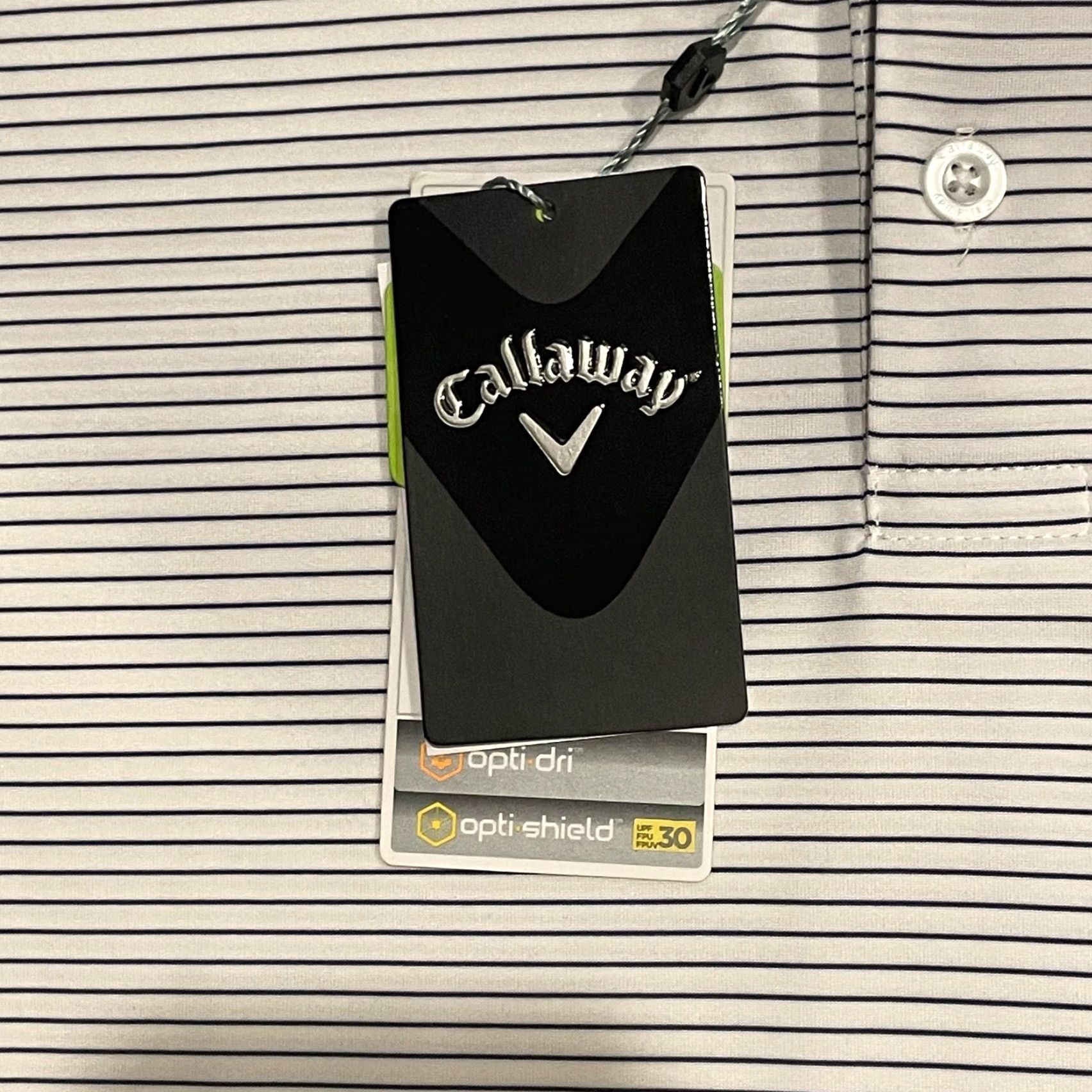 Callaway NWT Callaway Polo Shirt Mens 2XL White Navy Stripe Opti-Dri Opti-Shield Golf Short Sleeve Collared Size US XXL / EU 58 / 5 - 6 Thumbnail