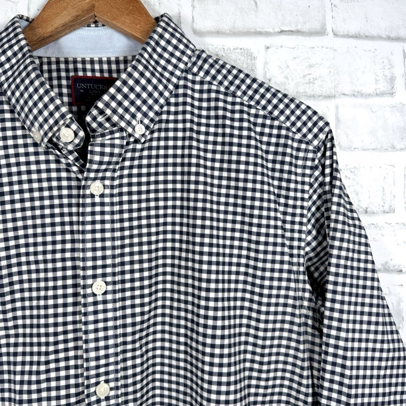UNTUCKit UNTUCKit Slim Fit Plaid Blue Long Sleeve Button-Down Shirt Mens Size L Size US L / EU 52-54 / 3 - 2 Thumbnail
