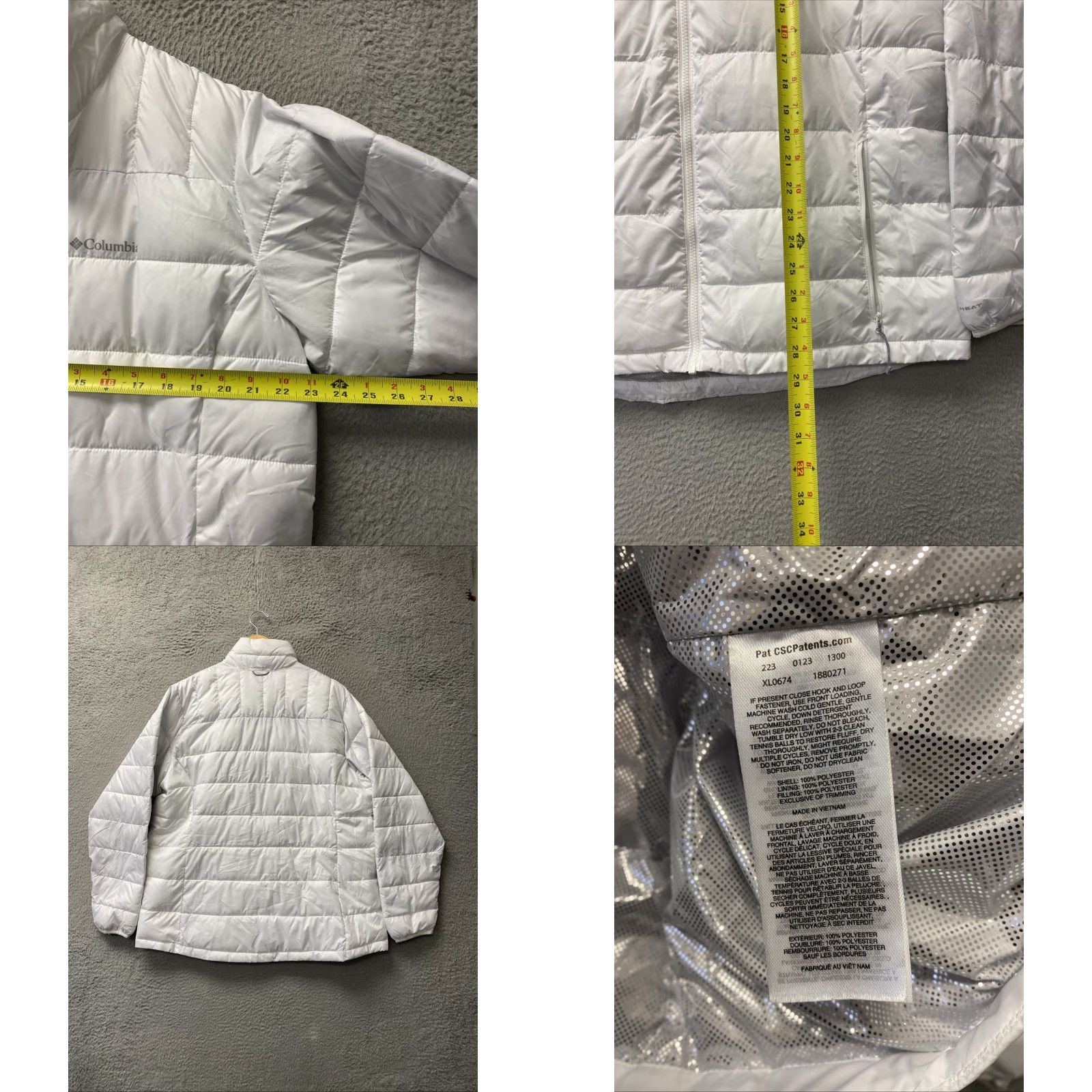 Vintage Columbia Jacket Women’s XL WHITE Puffer Down Insulated Zip Outdoors /0064 Size XL / US 12-14 / IT 48-50 - 8 Thumbnail