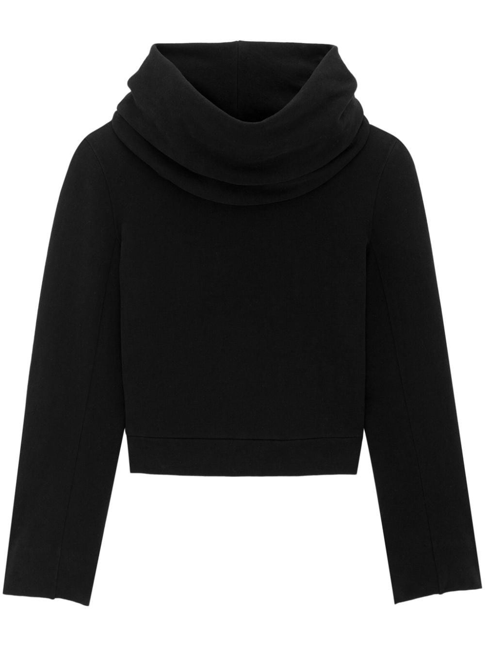 Saint Laurent Paris o1s1wg110325 762962 Funnel-Neck Sweatshirt Hoodie in Black Size L / US 10 / IT 46 - 1 Thumbnail