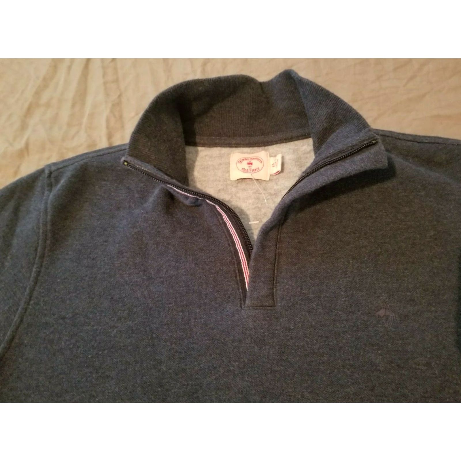 Brooks Brothers Brooks Brothers Mens Half Zip Sweater M Medium Blue Cotton Size US M / EU 48-50 / 2 - 2 Thumbnail