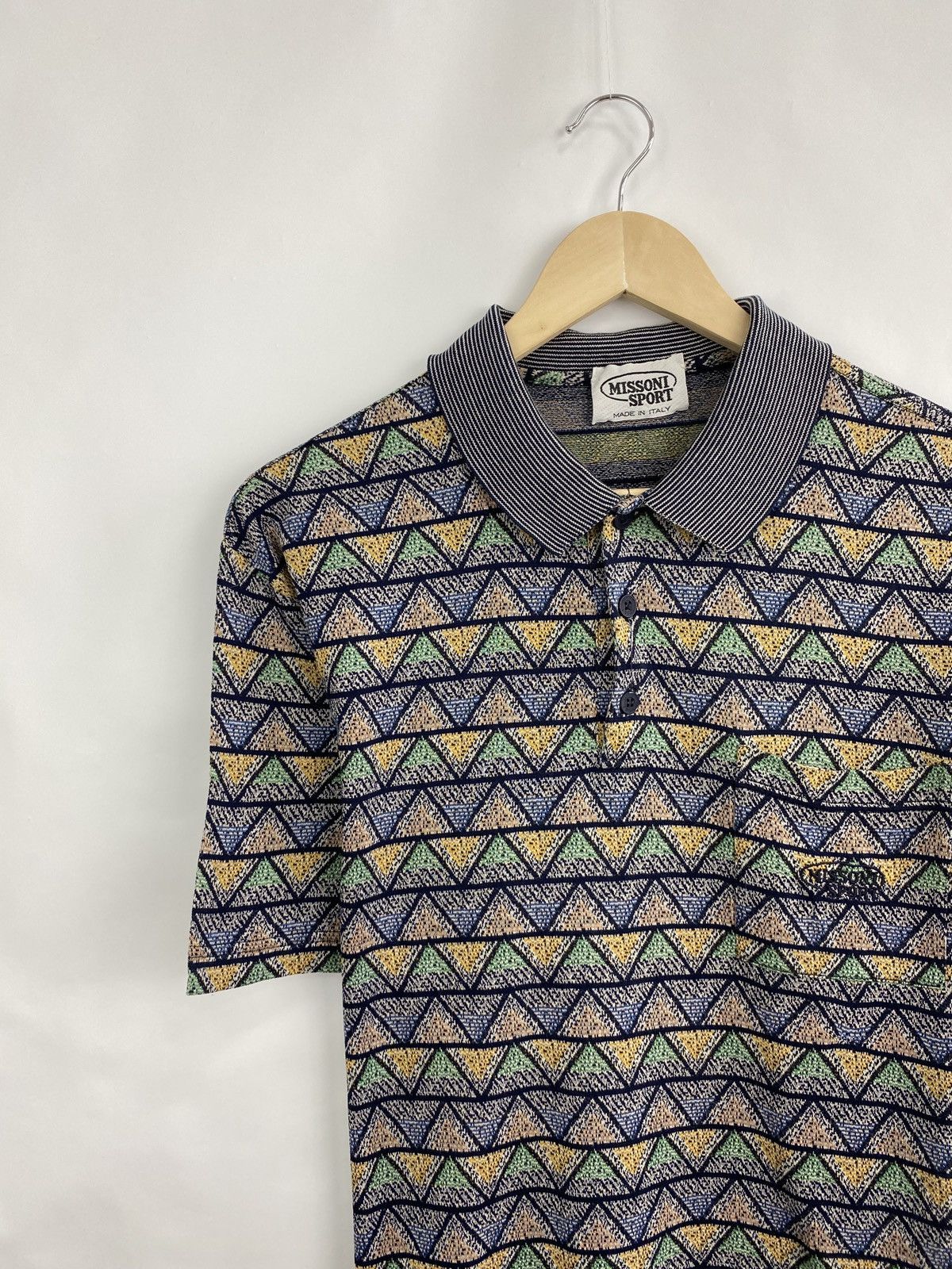 Missoni 🇮🇹 Vintage 80s Missoni Sport Striped Polo T-Shirt Rare Retro Size US L / EU 52-54 / 3 - 2 Thumbnail
