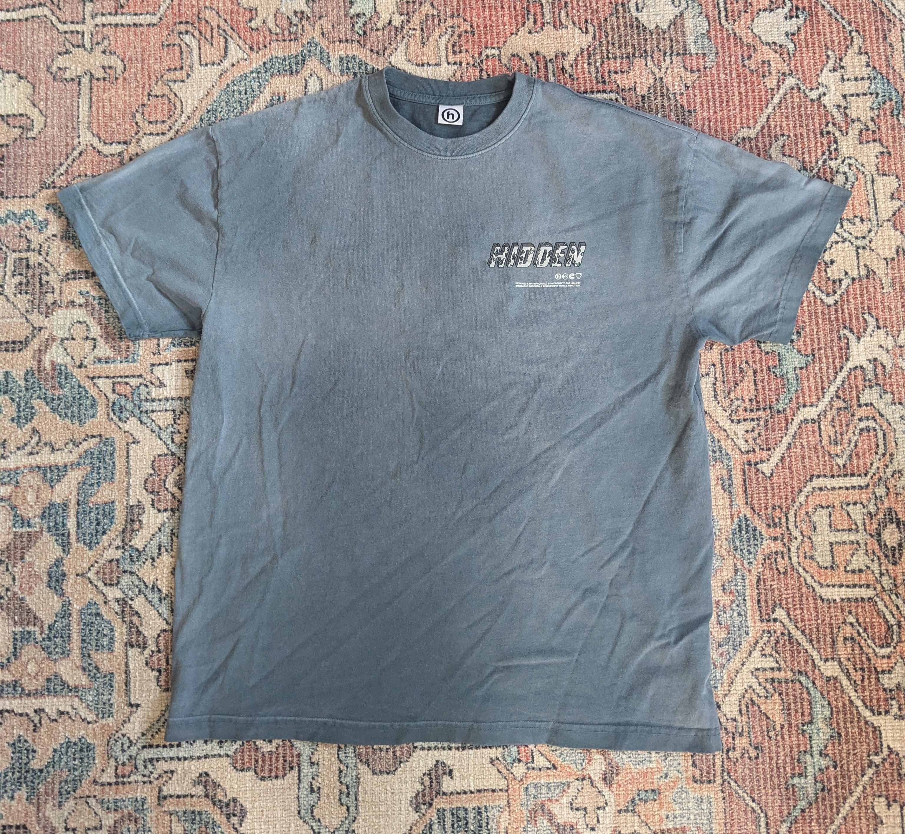 Daniel Arsham × HIDDEN Daniel Arsham x Hidden Eroded H Logo Tee Vintage Wash Blue Size US L / EU 52-54 / 3 - 6 Thumbnail