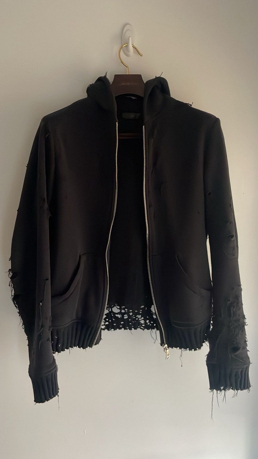 Amiri Shotgun Distressed THRASHED Cashmere Hoodie Size US M / EU 48-50 / 2 - 2 Thumbnail