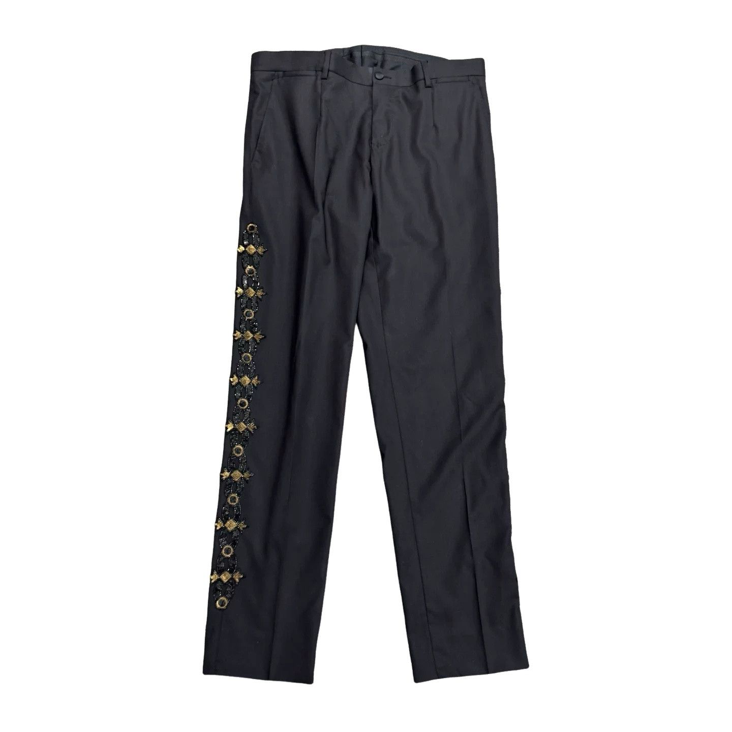 Dolce & Gabbana Dolce & Gabbana Sequin Embroidered Wool Trousers Size 32 Size US 32 / EU 48 - 1 Thumbnail