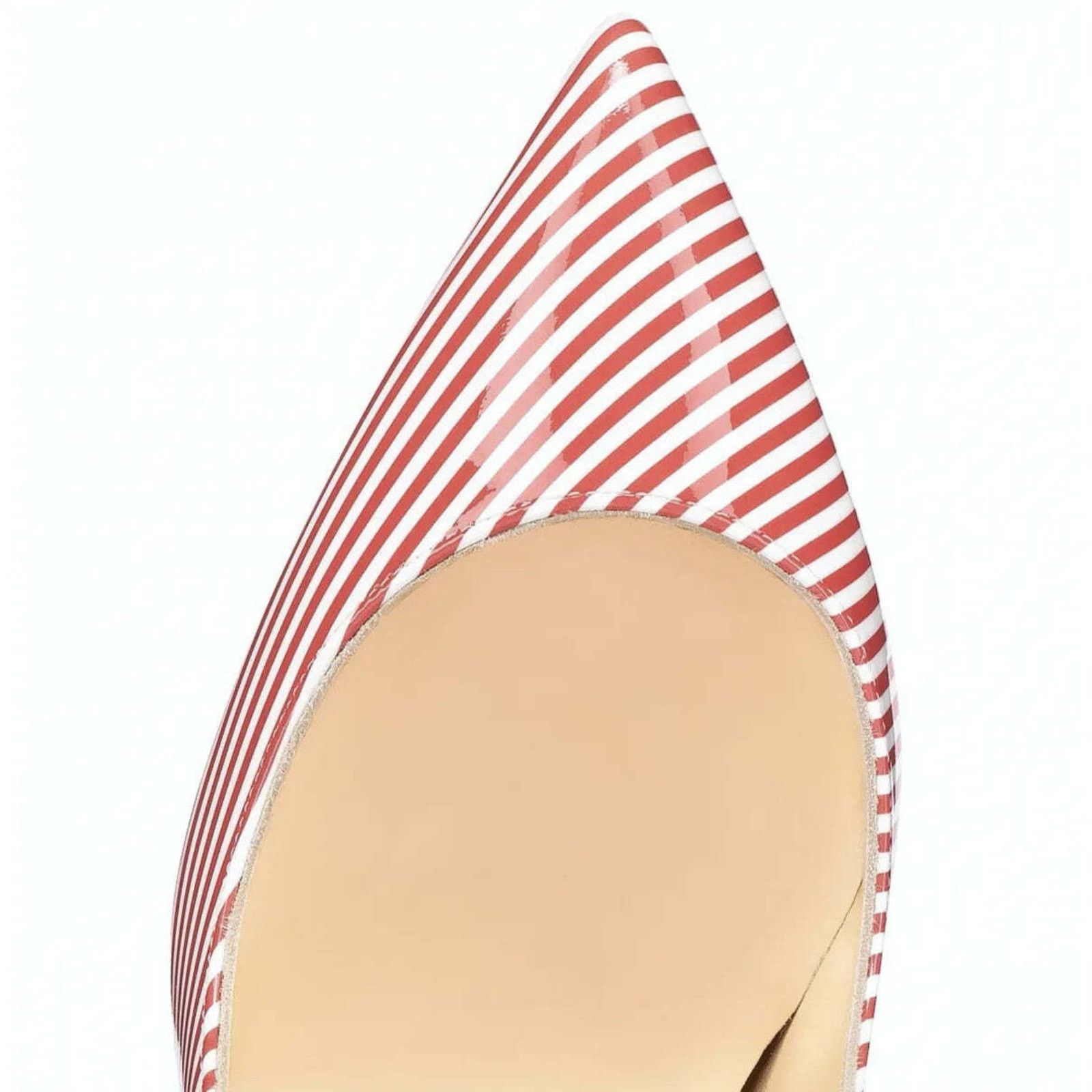 Christian Louboutin Christian Louboutin Pigalle Follies 100 Patent Stripes Size US 7 / IT 37 - 8 Thumbnail