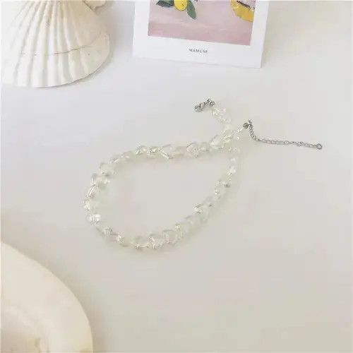 Jewelry Sweet Acrylic Heart Necklace Size ONE SIZE - 2 Thumbnail