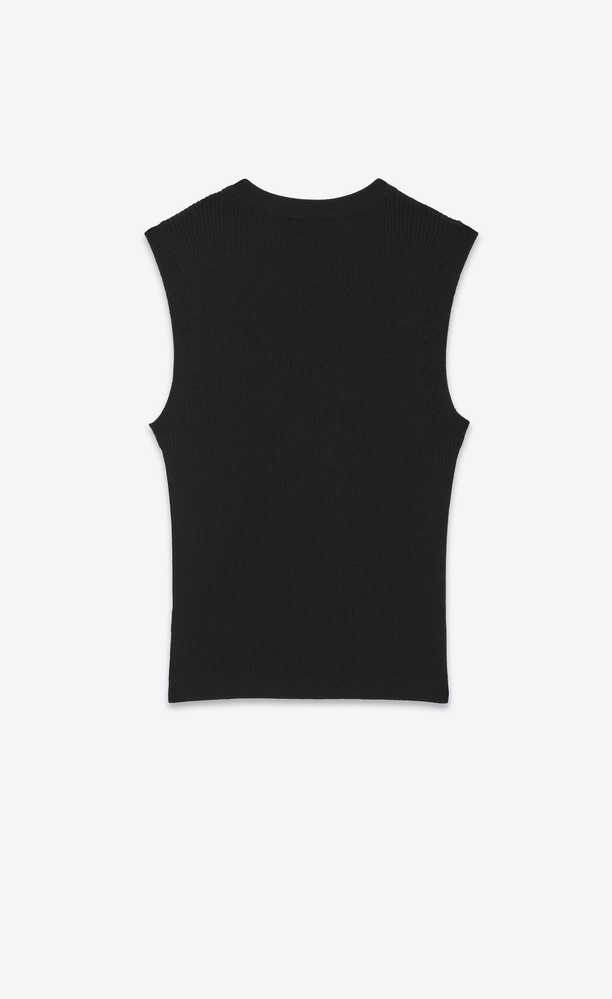 Saint Laurent Paris o1s1wg110625 733709 Cropped Top in Cashmere, Wool and Silk Size M / US 6-8 / IT 42-44 - 3 Thumbnail