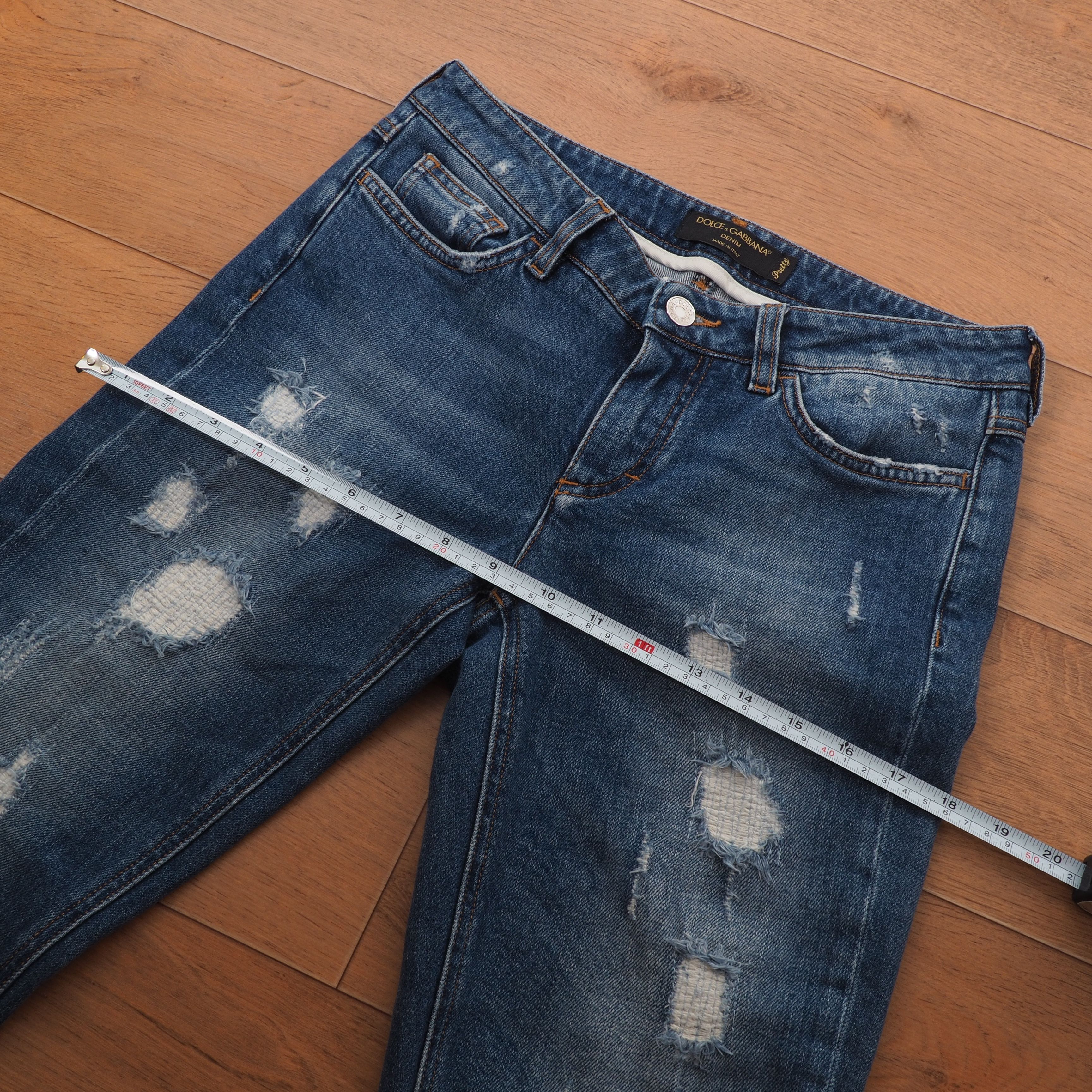 Dolce & Gabbana Dolce & Gabbana Pretty Blue Distress Denim Slim Jeans Size 26" / US 2 / IT 38 - 10 Thumbnail