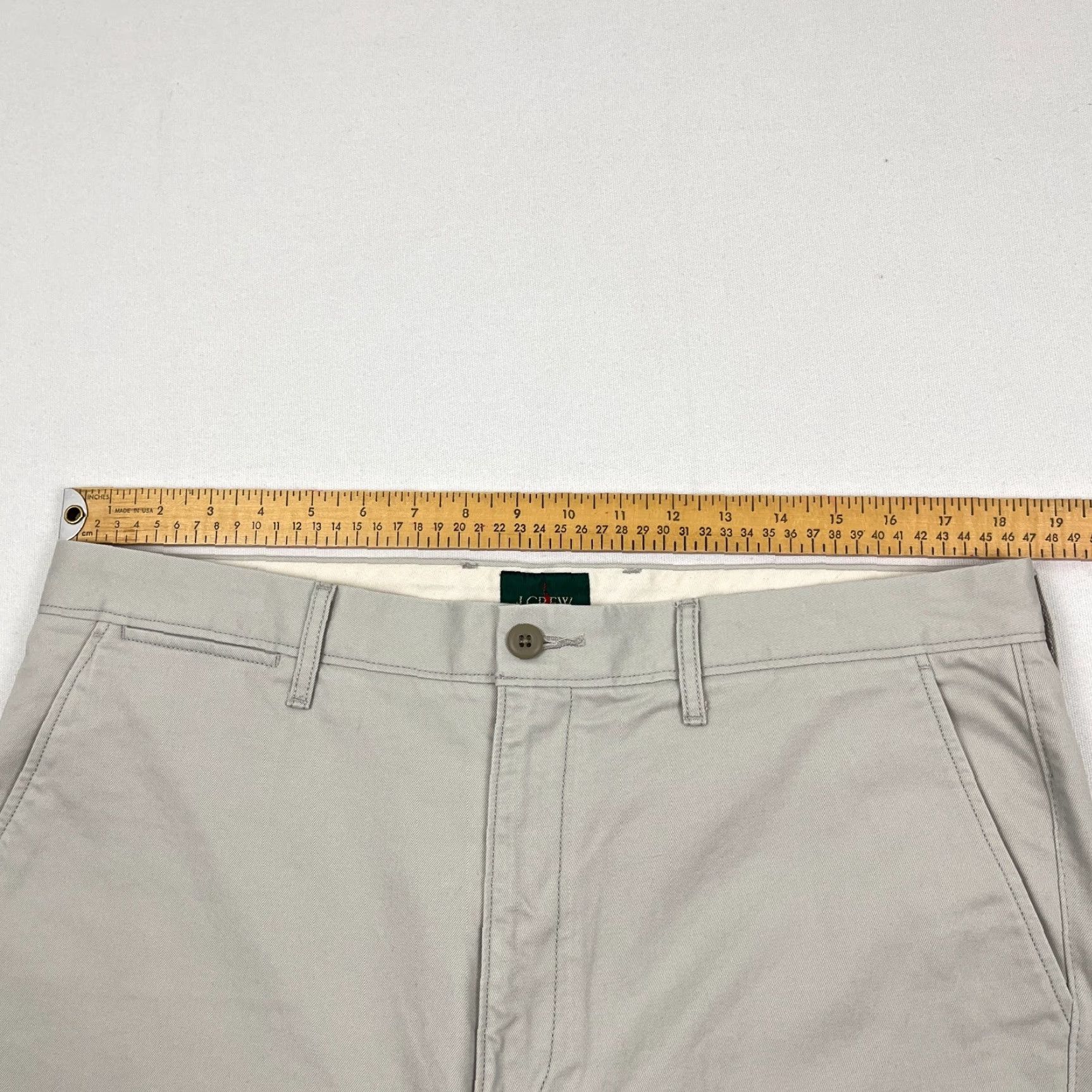 J.Crew J. Crew Oarsman Chino Pants Mens 35 x 27 Beige Straight 5-Pocket Flat Front Regular Size US 35 - 4 Thumbnail
