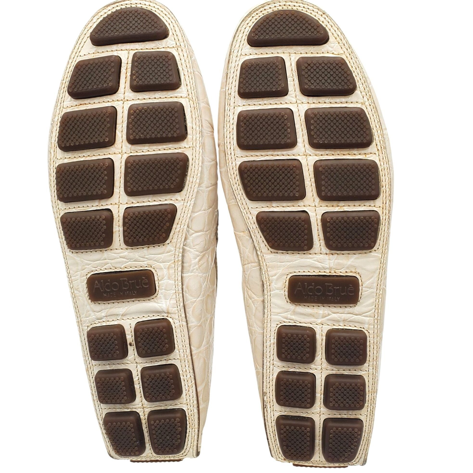 Aldo Brue Aldo Brue Men size 11 Beige Crocodile Embossed Leather Drivi Size US 11 / EU 44 - 5 Thumbnail