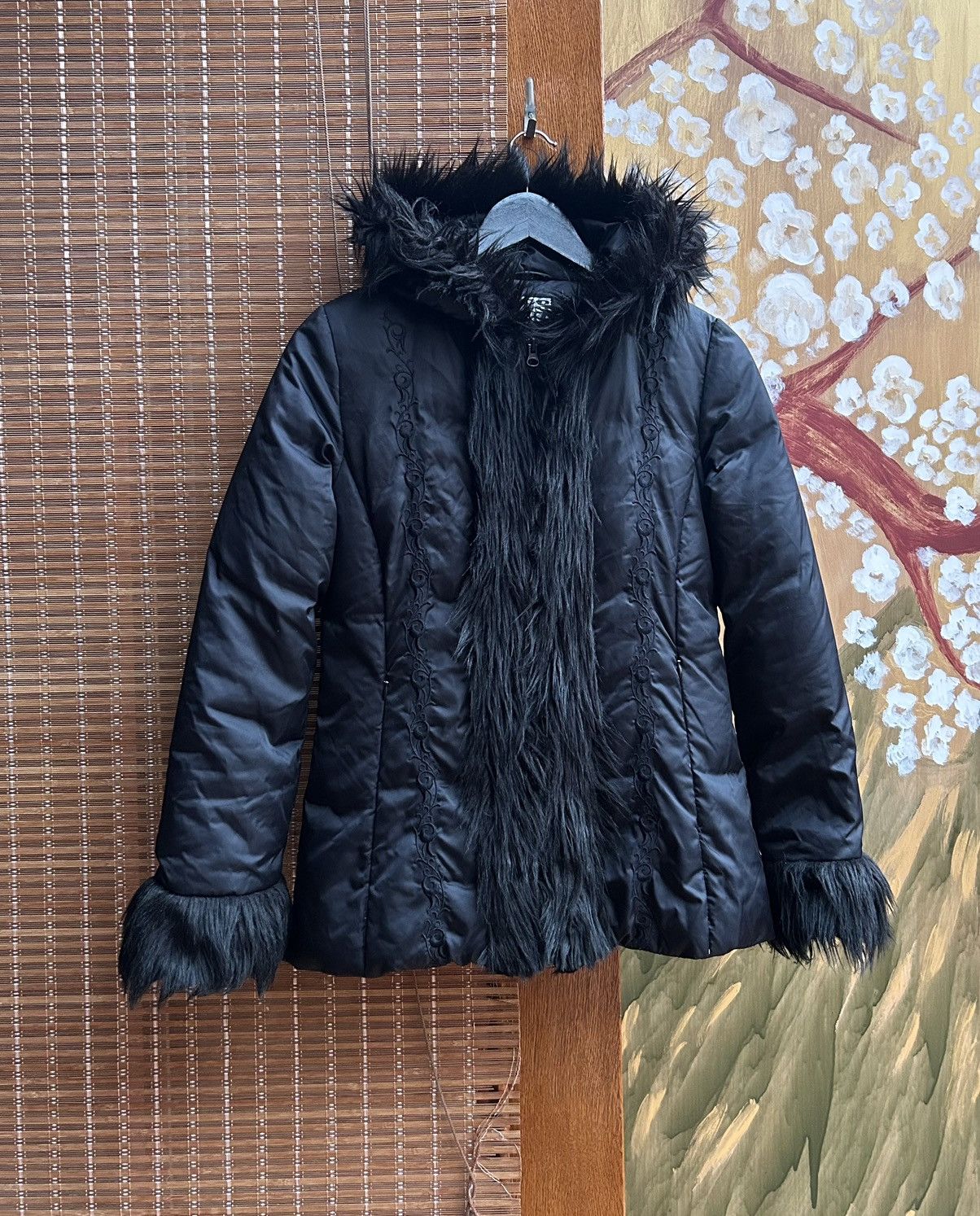 Vintage Yes Or No Faux Fur Trim Hooded Afghan Shaggy Coat Puffer Size S / US 4 / IT 40 - 1 Thumbnail
