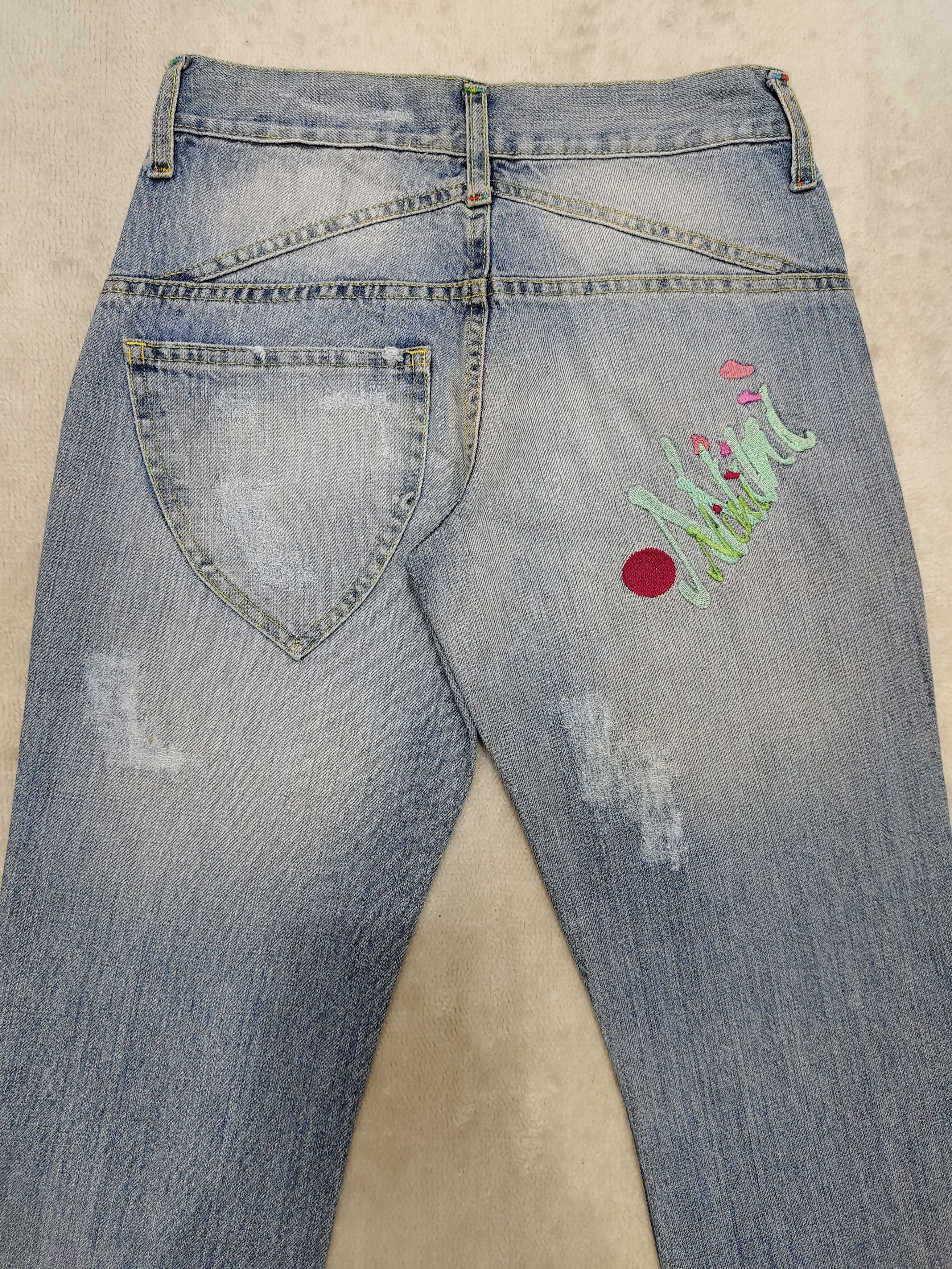 Seditionaries 🇮🇹 Vtg Nini 🇮🇹 Single Pocket Asymmetric Waist Distressed Size 27" / US 4 / IT 40 - 5 Thumbnail