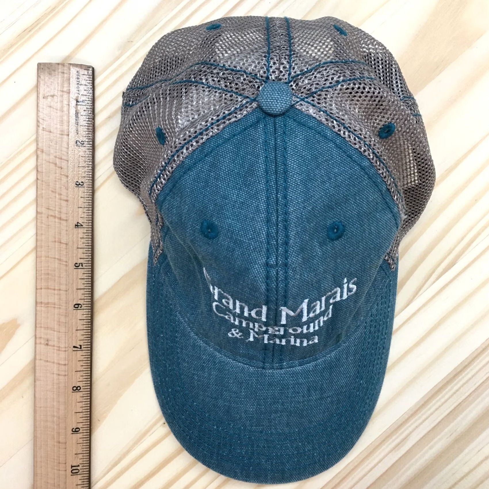 Our Legacy Legacy Trucker Hat Grand Marais Campground Mens Blue Gray OS Embroidered Logo Size ONE SIZE - 3 Thumbnail