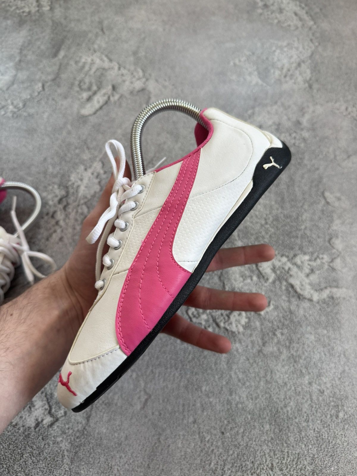Puma Puma 39/EUR 25cm SpeedCat white & pink sneakers hi top shoes Size US 8.5 / IT 38.5 - 10 Thumbnail