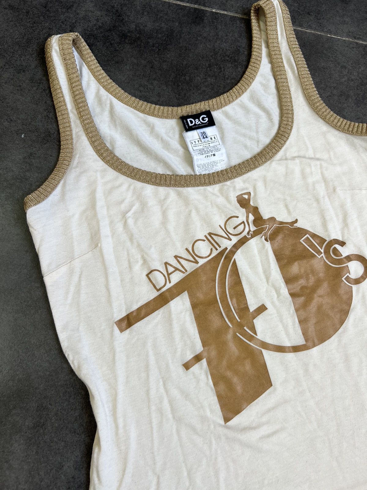 Dolce & Gabbana × Vintage Vintage D&G Dolce Gabbana Dancing 70s coquette y2k tank top Size M / US 6-8 / IT 42-44 - 2 Thumbnail