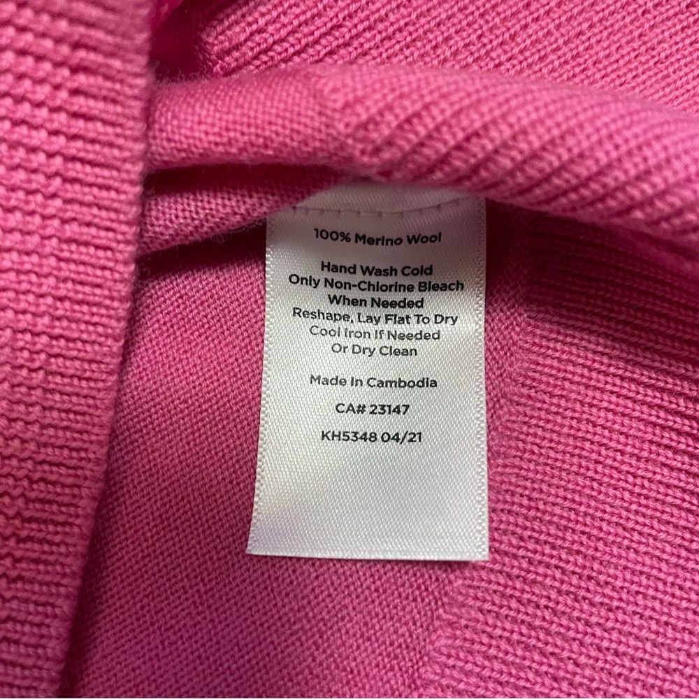 Talbots NWT New Talbots Merino Wool Puff Button Sleeve Pink Sweater Size M / US 6-8 / IT 42-44 - 8 Thumbnail