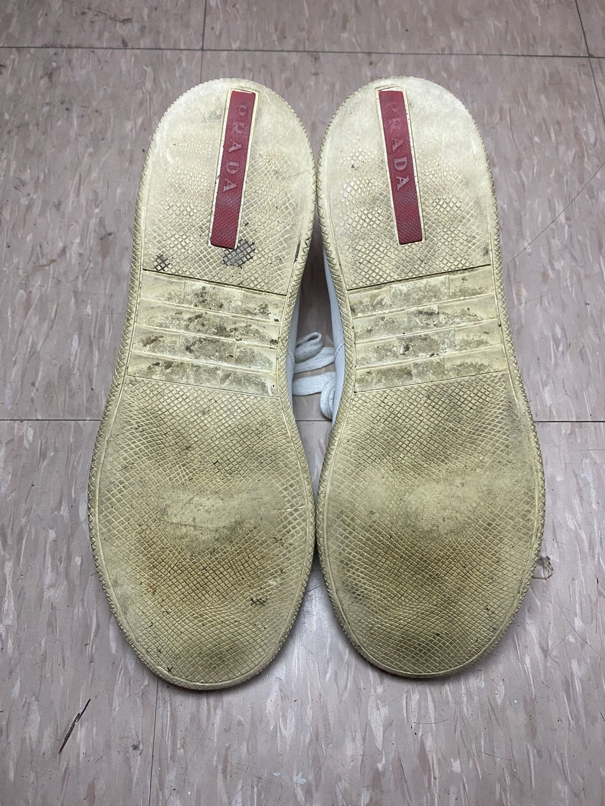 Designer × Prada Luxury prada sneakers shoes 4E3027 white leather Size US 7 / EU 40 - 9 Thumbnail