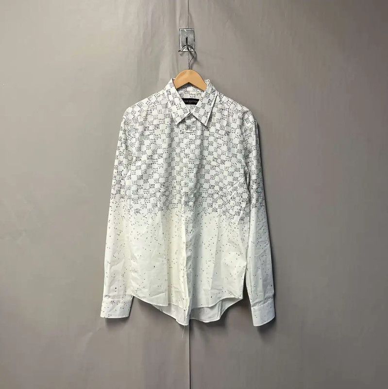 Louis Vuitton Louis Vuitton Men's Cream Cotton Shirt 0089 Size US M / EU 48-50 / 2 - 1 Thumbnail