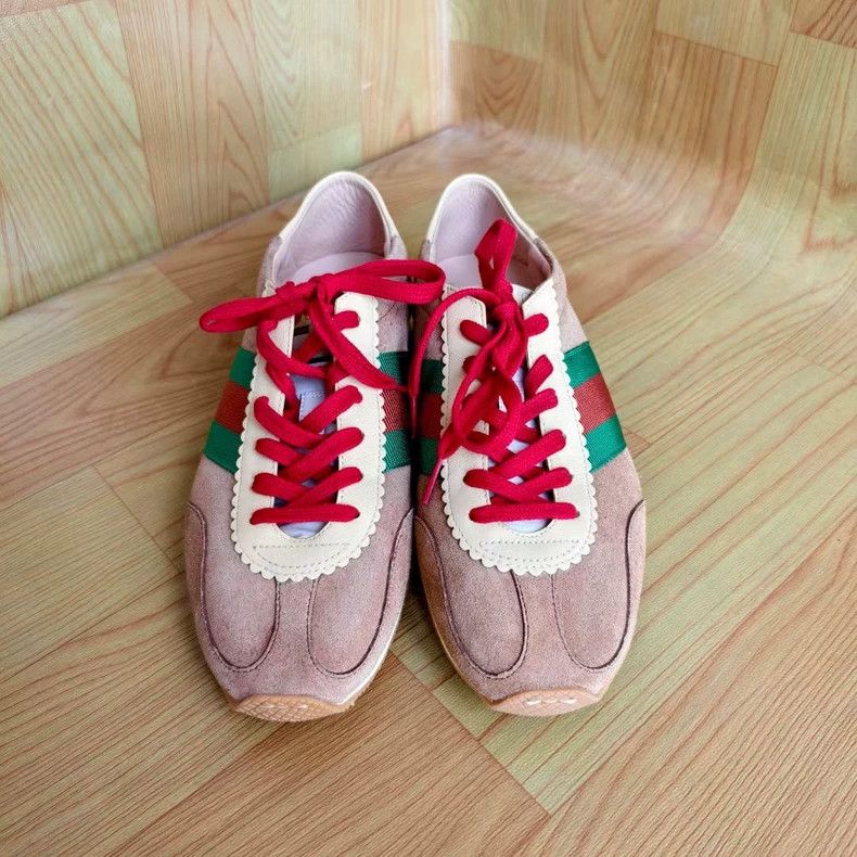 Gucci Gucci Men's Brown Suede Low-Top Sneakers - dmc Size US 7 / EU 40 - 1 Thumbnail