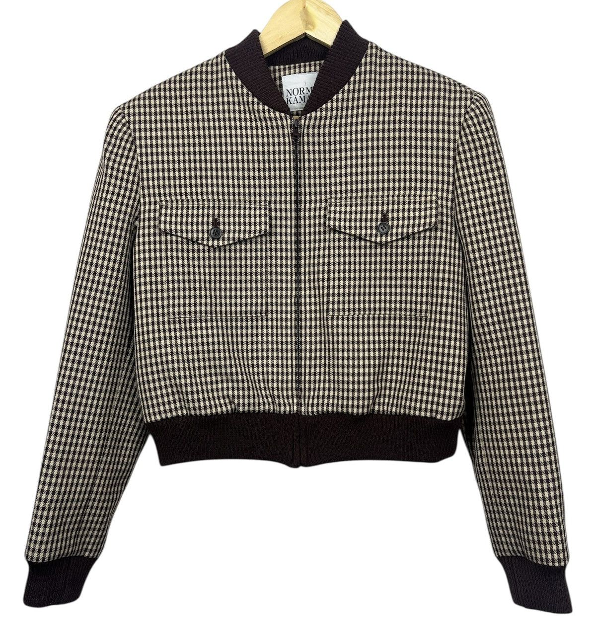 Norma Kamali Vintage Norma Kamali Wool Bomber Jacket Size M / US 6-8 / IT 42-44 - 1 Thumbnail