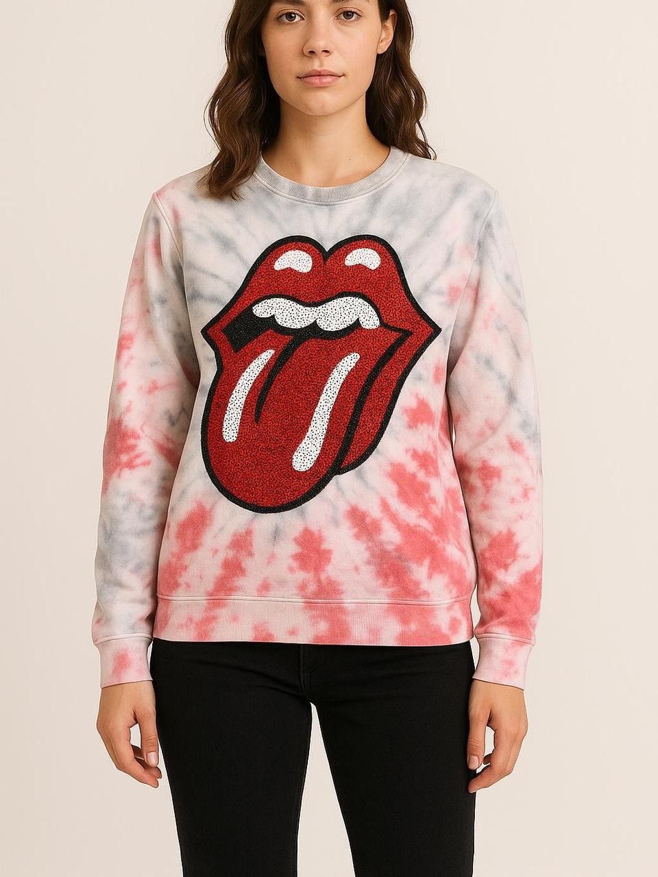Other Tie Dye Rolling Stones Sequin Tongue Sweatshirt Size Large Size L / US 10 / IT 46 - 4 Thumbnail