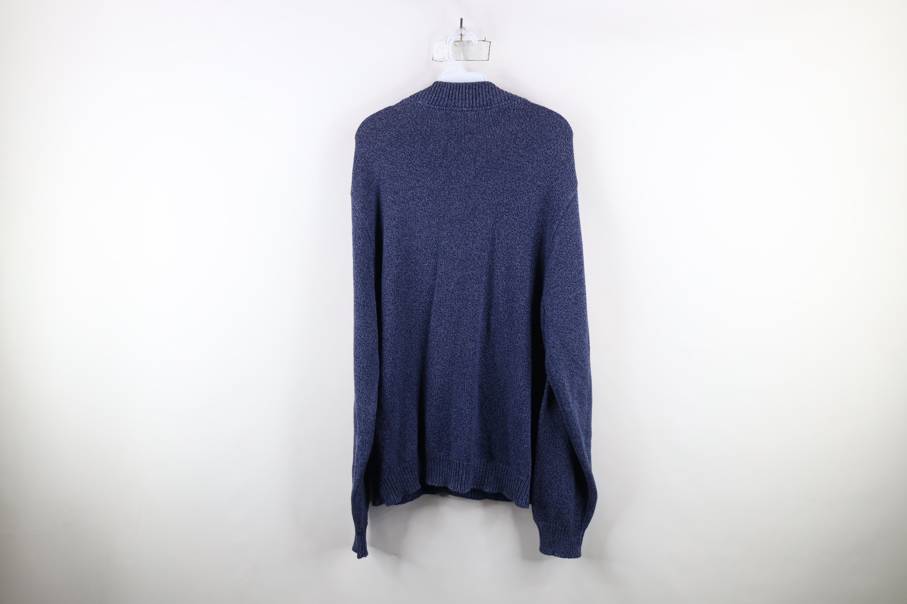 Lands' End × Vintage Vintage 90s Lands End Cotton Knit Henley Sweater Blue USA Size US M / EU 48-50 / 2 - 9 Thumbnail