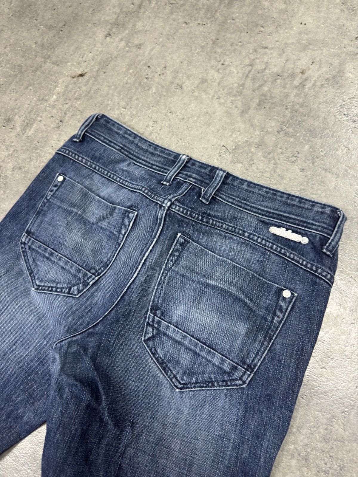 Adidas × Vintage ᶠᵃⁿᶜʸᵍᵘʸ Y2K Adidas Washed Denim Jeans Wide leg Y2K Size US 32 / EU 48 - 6 Thumbnail