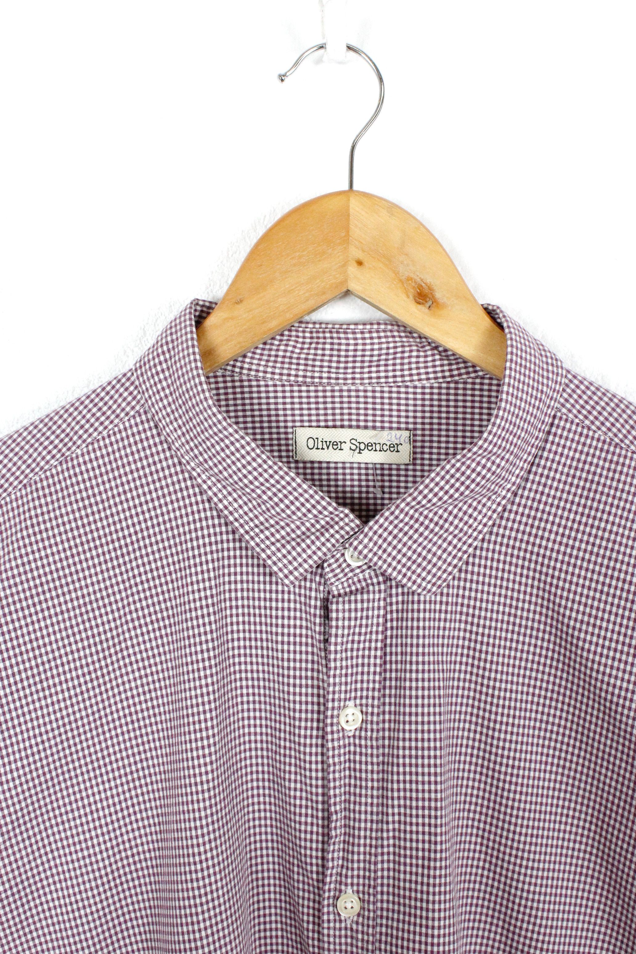 Oliver Spencer × Vintage Oliver Spencer Burgundy Check Heritage Shirt Size US XL / EU 56 / 4 - 2 Thumbnail