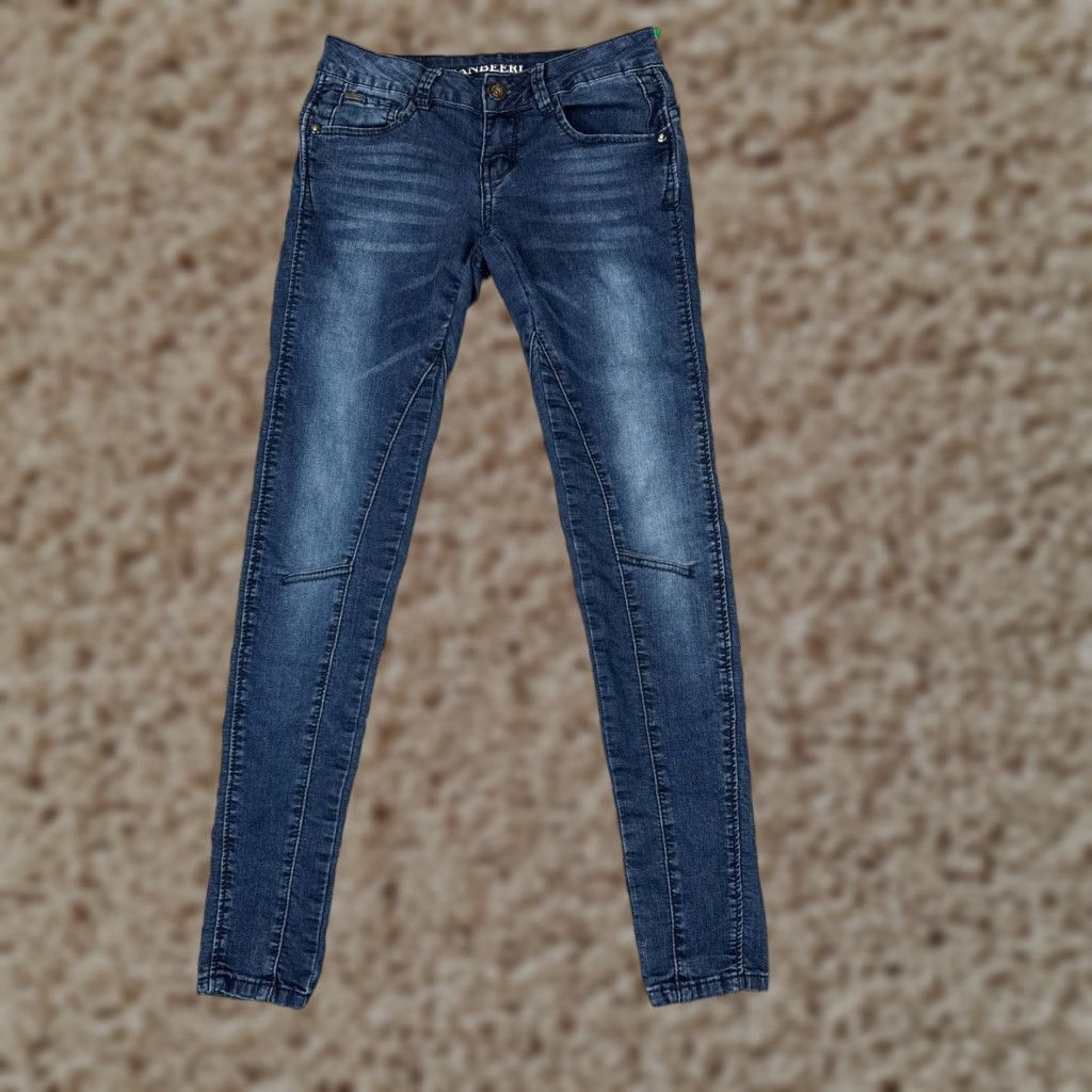 Vintage Ranbeeri Jeans Womens 0 Blue Denim Skinny Dark Wash Low Rise Cotton Blend 26x29 Jeans Womens 0 Blue Denim Skinny Low Rise 26 29 Size 25" / US 0 / IT 36 - 1 Thumbnail