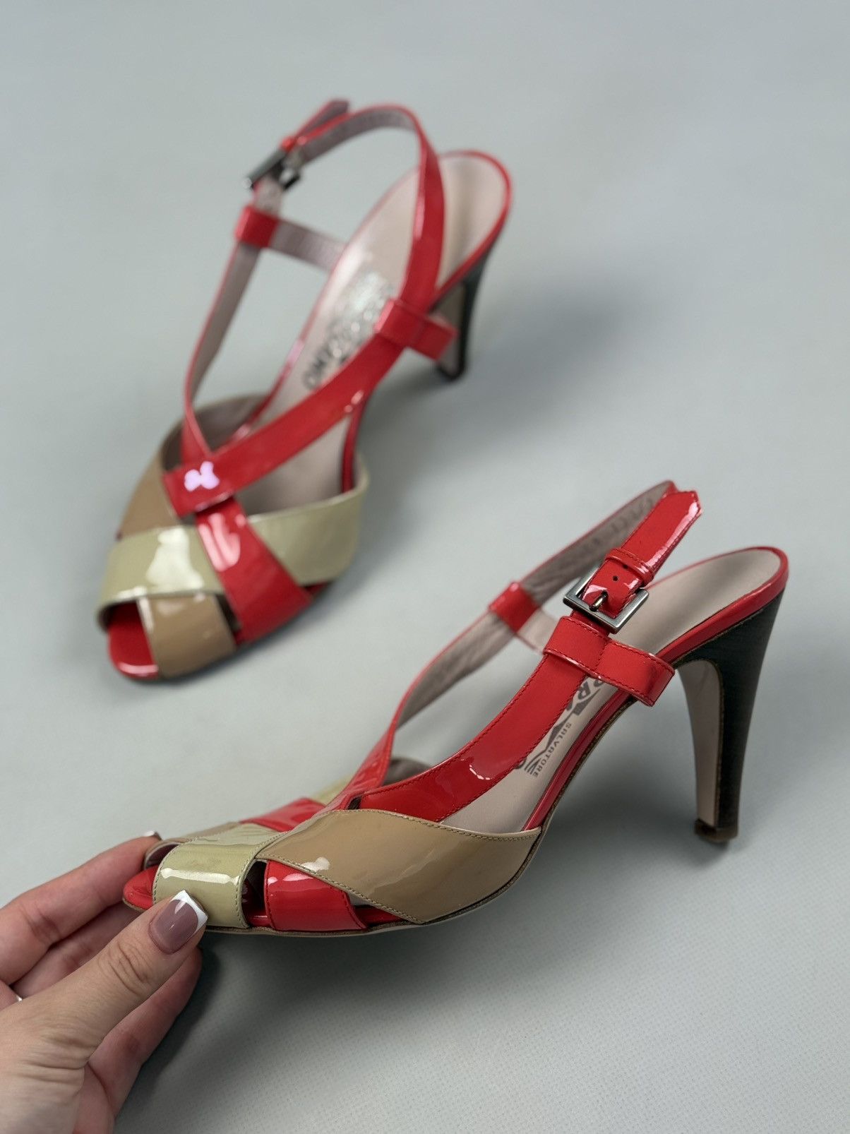 Salvatore Ferragamo Salvatore Ferragamo Ladies Leather Strappy Heels Shoes Size US 7.5 / IT 37.5 - 10 Thumbnail