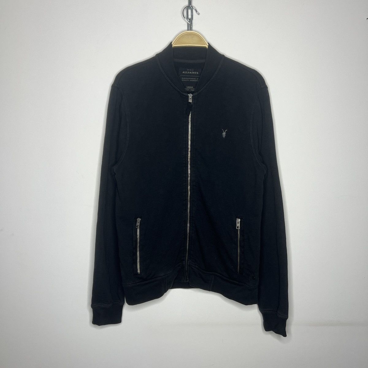 Allsaints × Designer AllSaints Raven Y2K Logo Black Zip Up Sweatshirt Size US L / EU 52-54 / 3 - 1 Thumbnail