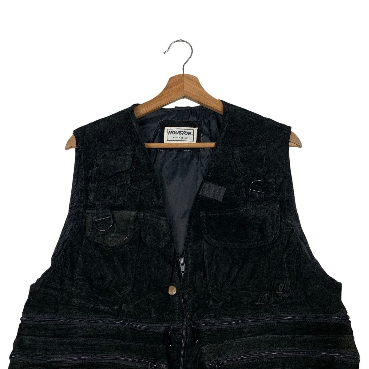 Japanese Brand 90’s HOUSTON Tactical Suede Leather Vest #2298-C102 Size US L / EU 52-54 / 3 - 2 Thumbnail