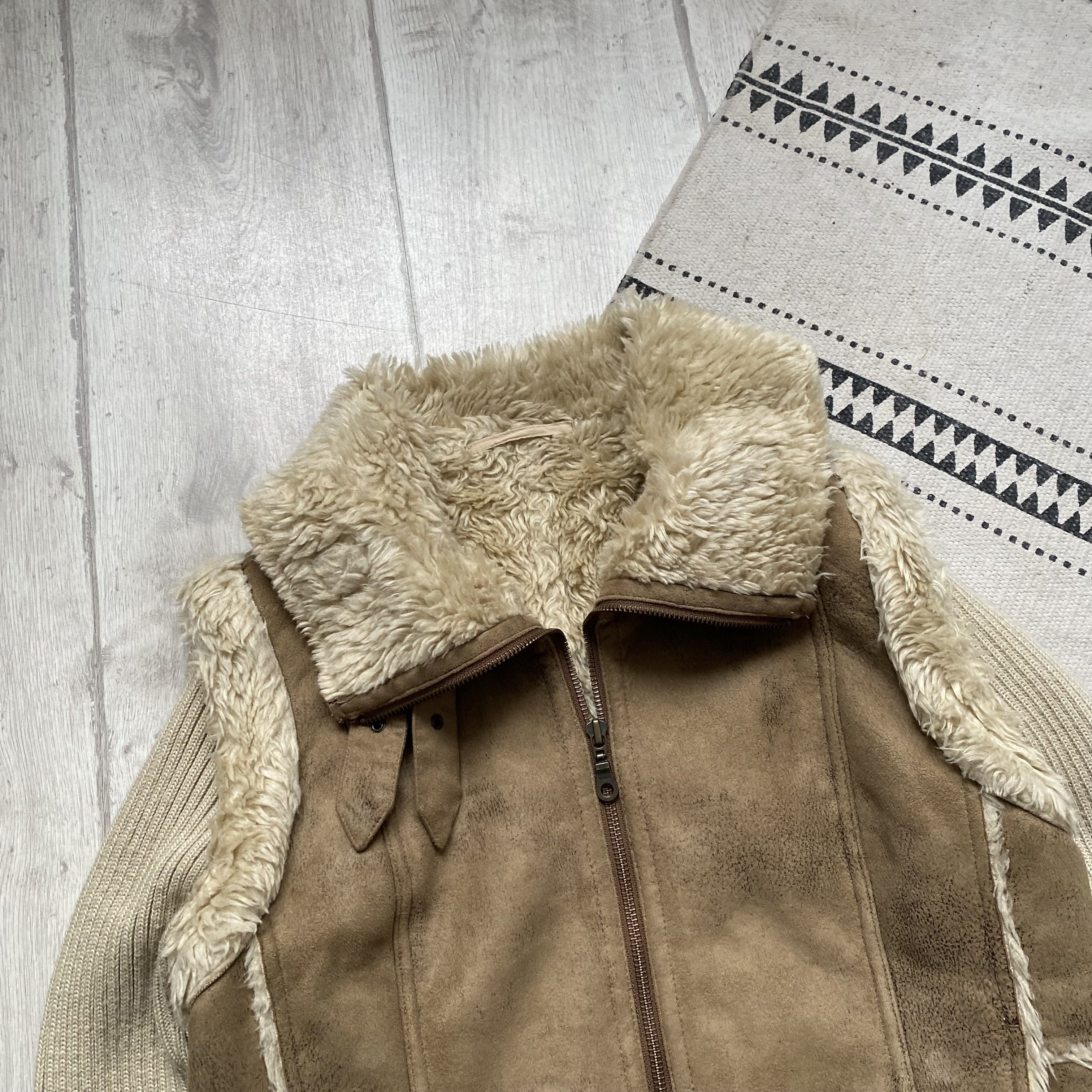 Vintage 00s Avant-garde Faux Fur Jacket Knit Lgb Style Y2K