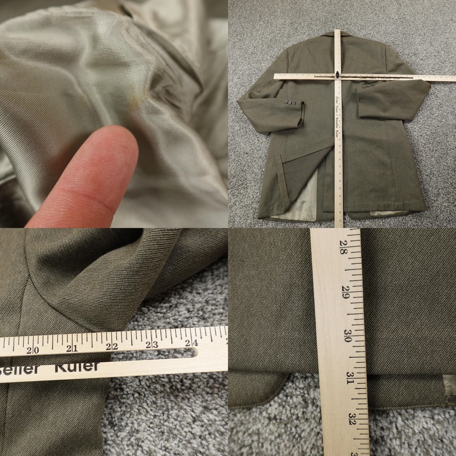 Vintage J. Press Sport Coat Green 44 Regular 3-Button Notch Lapel Mens Blazer Jacket Coat USA Size 44R - 8 Thumbnail