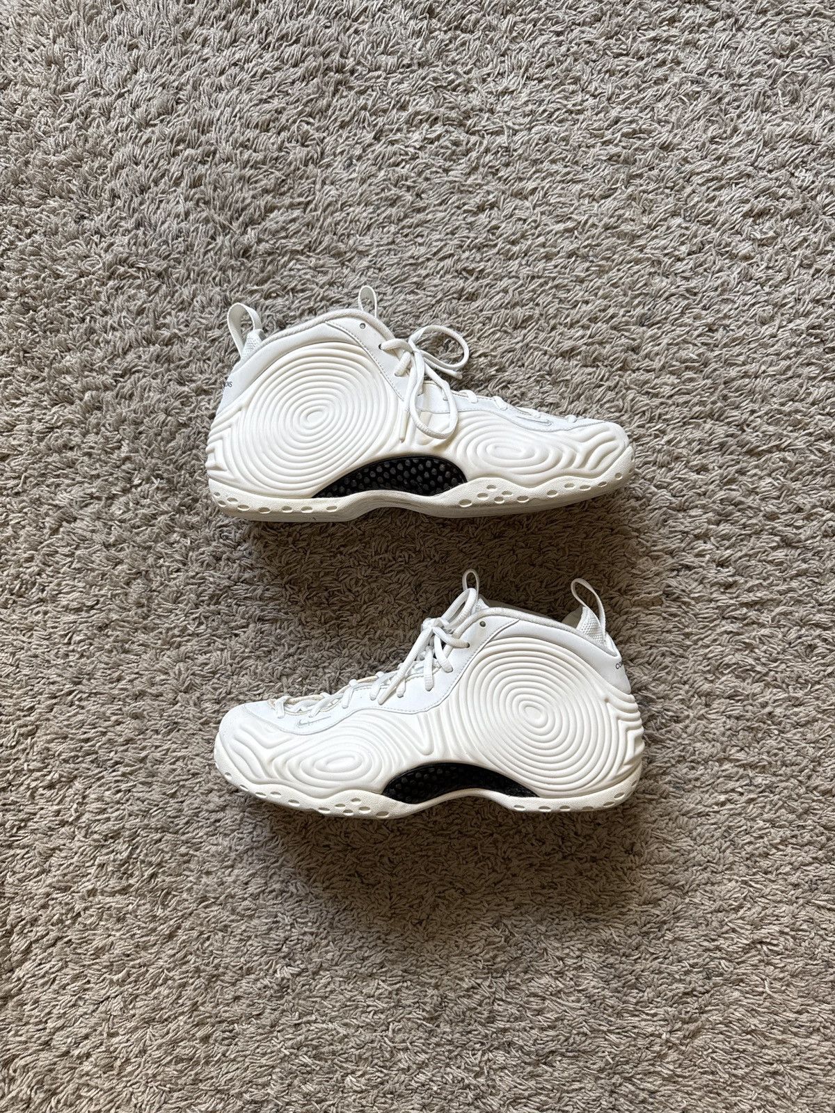 Pre-owned Comme Des Garcons Homme Plus X Nike Cdg Homme Plus Foamposite Shoes In White